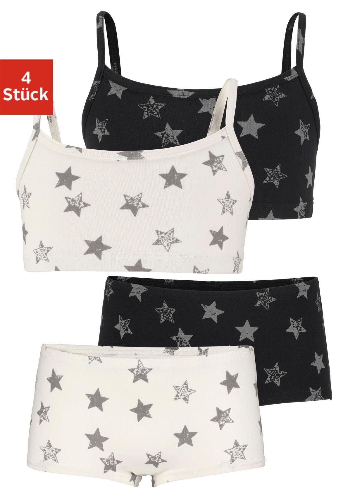 Vivance Set: Bustier (Set, 4-tlg., mit Panty) mit Sternendruck, Baumwollmischung