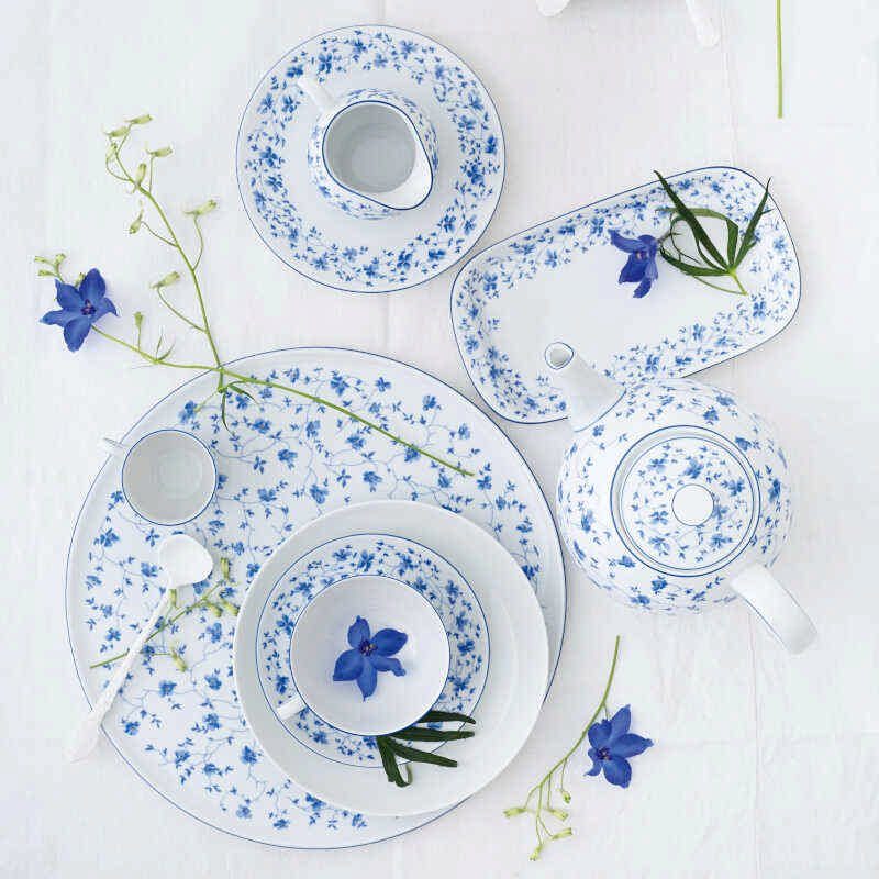 Rosenthal Frühstücksteller Form 1382 Blaublüten, 22 cm