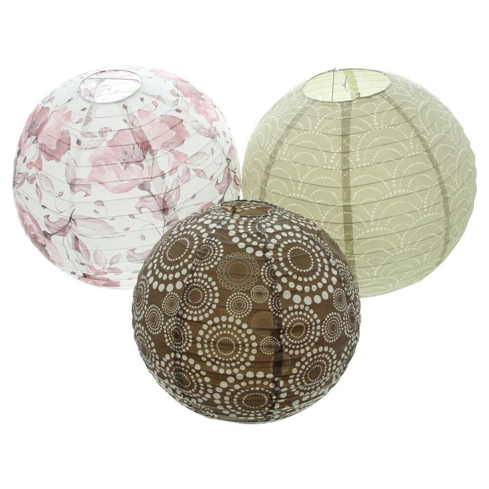 Home-trends24.de Lampion Lampion Florales Muster Lampe Hängedeko Papier 3er günstig online kaufen