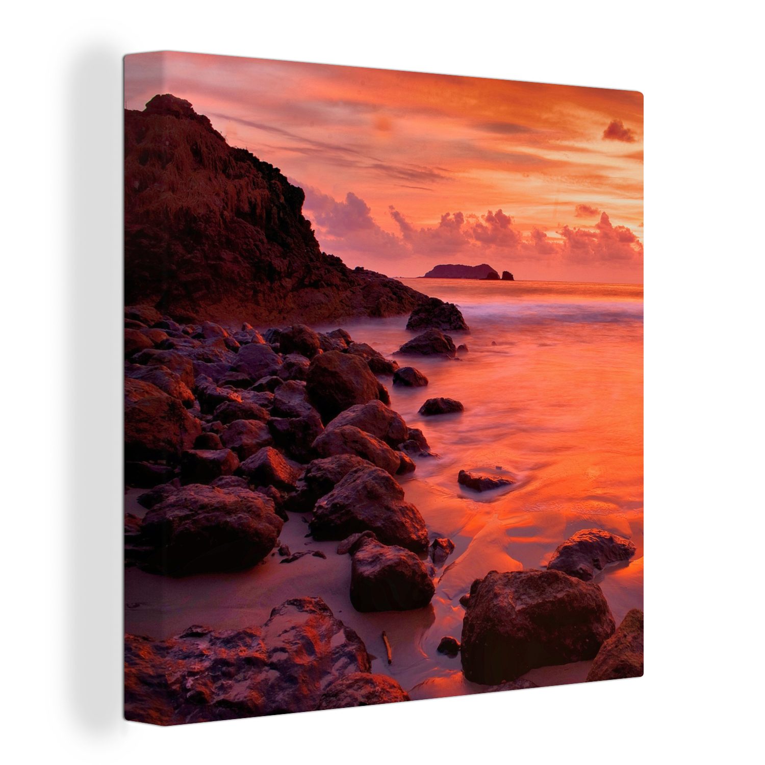 OneMillionCanvasses® Leinwandbild Der Strand von Manuel Antonio in Costa Rica, (1 St), Leinwand Bilder für Wohnzimmer Schlafzimmer