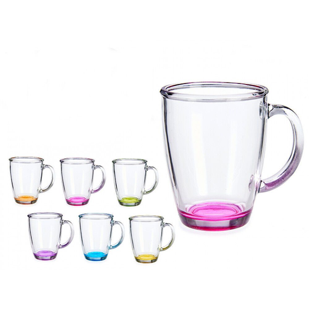 Latte-Macchiato-Glas 6 Latte Macchiato Gläser 310ml mit Henkel Kaffeegläser Bunte Vivalto2B