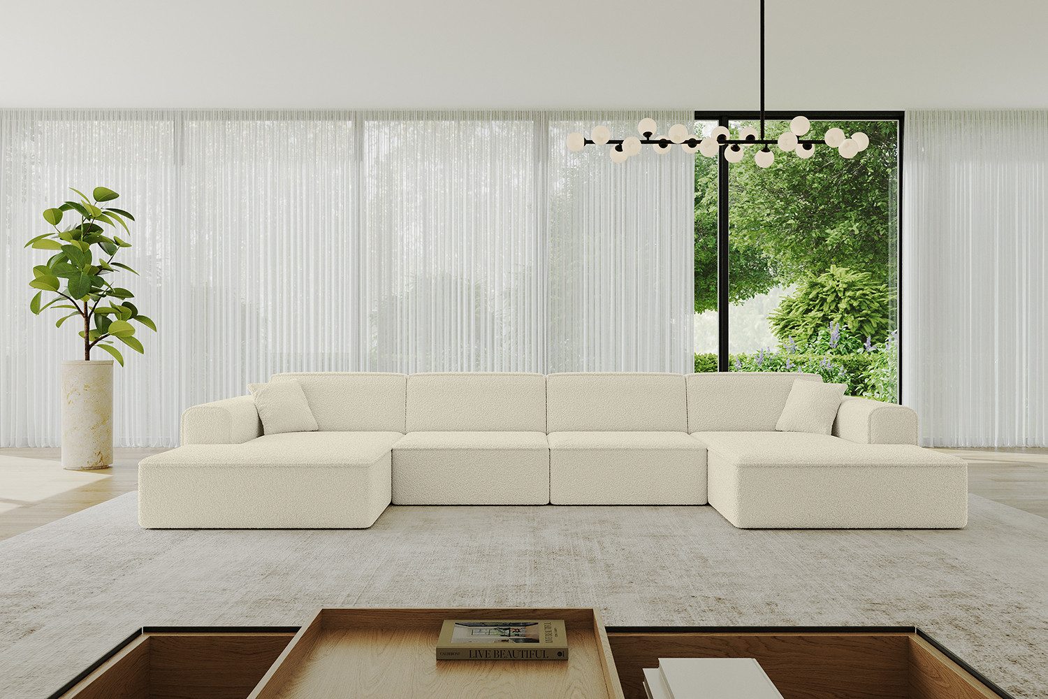 ALTDECOR Wohnlandschaft IREA-U2-v3, Sofa Praktische Bequeme Funktionsecke Couch U-Form Eckcouch, Corner Sofa U-Form Vielseitige Sofa Wohnlandschaft Wohnzimmer