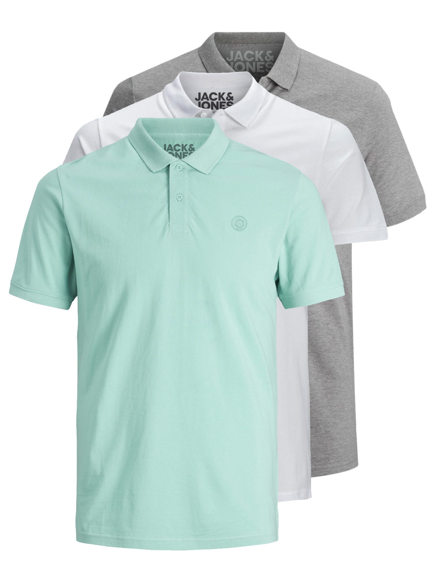 Jack & Jones Poloshirt Basic (3-tlg., 3er Pack) slimfit / figurbetont geschnitten