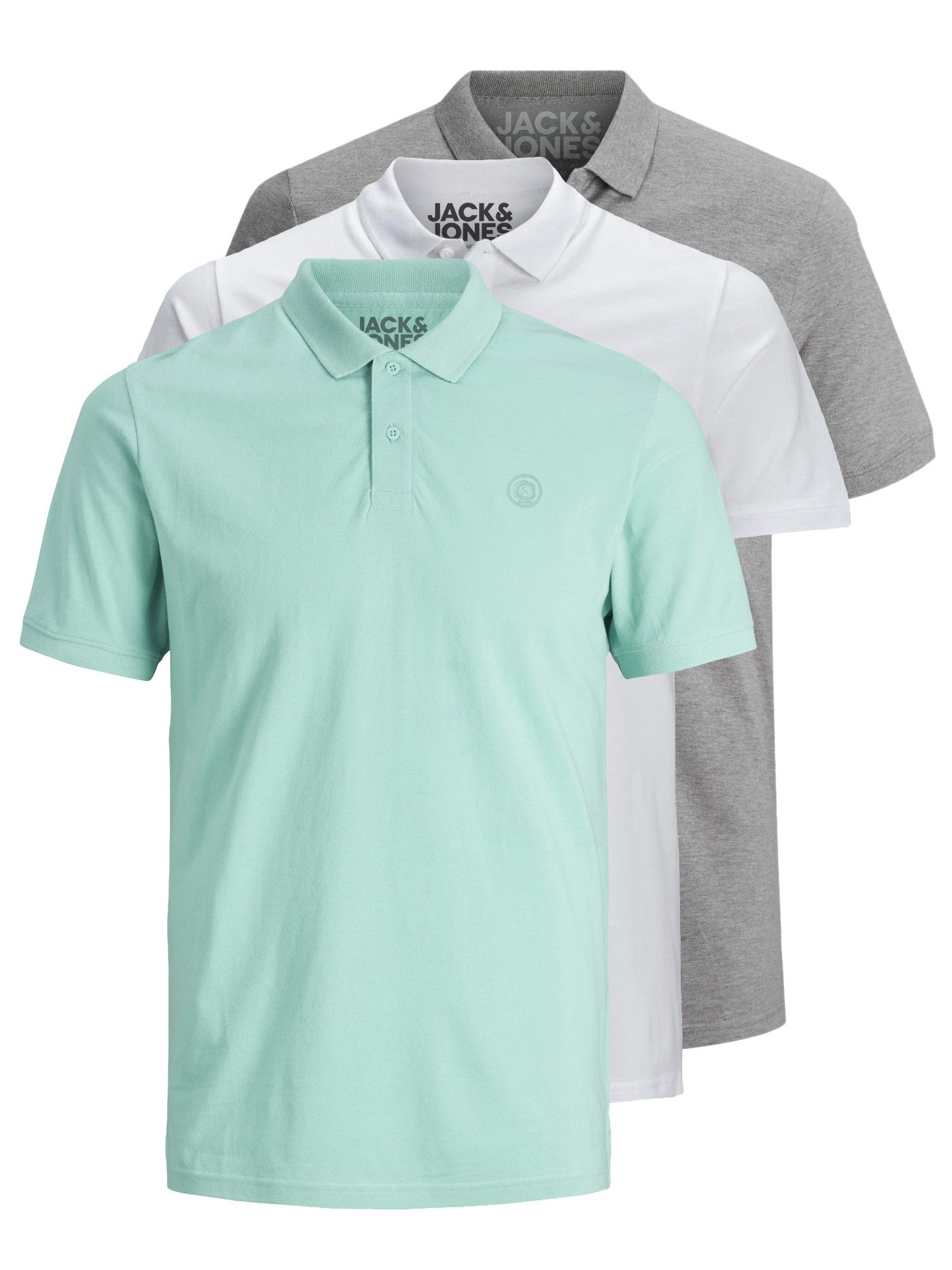 Jack & Jones Poloshirt Basic (3-tlg., 3er Pack) slimfit / figurbetont gesch günstig online kaufen