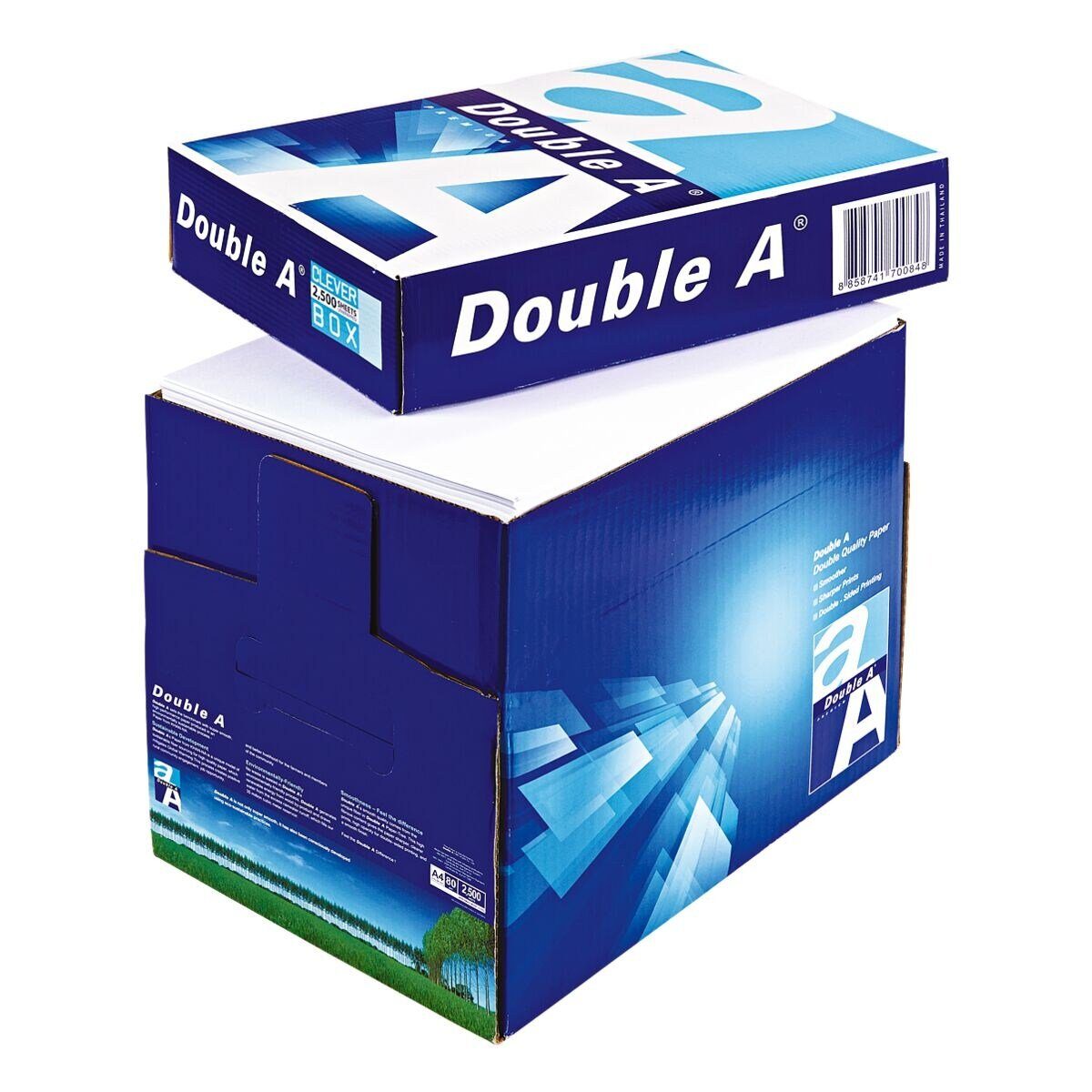 DOUBLE A Druckerpapier PREMIUM, Format DIN A4, 80 g/m², 162 CIE, 2500 Blatt