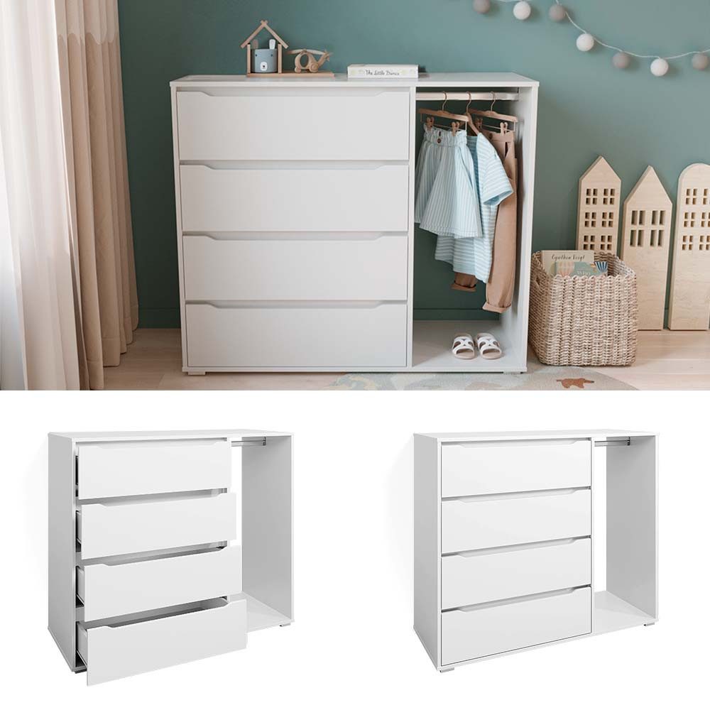 Vicco Kleiderschrank Ruben, Weiß, 120 x günstig online kaufen