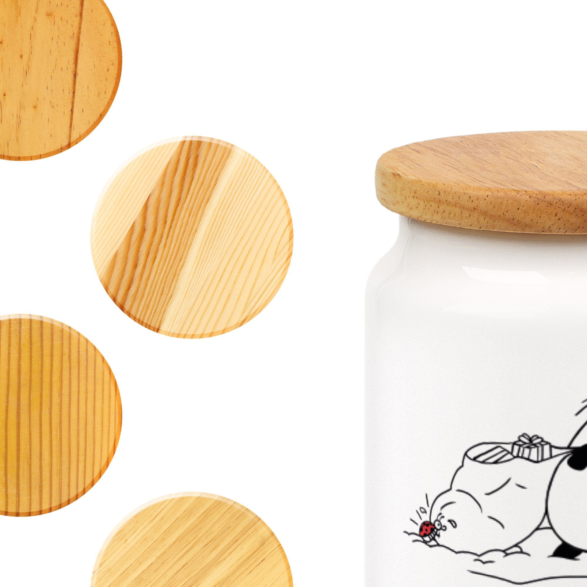 Mr. & & Peasy Panda - Weihnachten Geschenk, (1-tlg) Weiß - Vorratsdose Easy Keramik, Frohe Aufbewahrungsdose, Mrs
