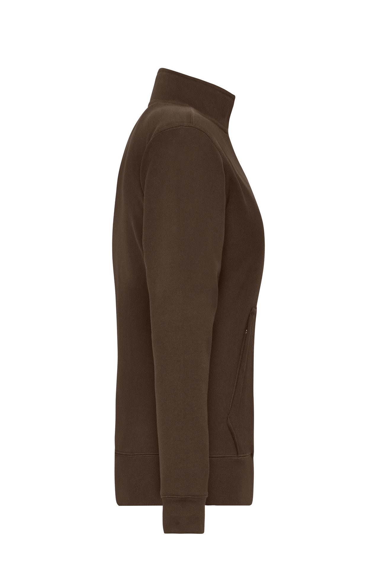James & Nicholson Sweatjacke Leicht taillierte Damen Doppeljacke im Materialmix JN1809 Innen warmer Fleece, außen angenehmer Baumwoll-Jersey – Bild 4 von 4