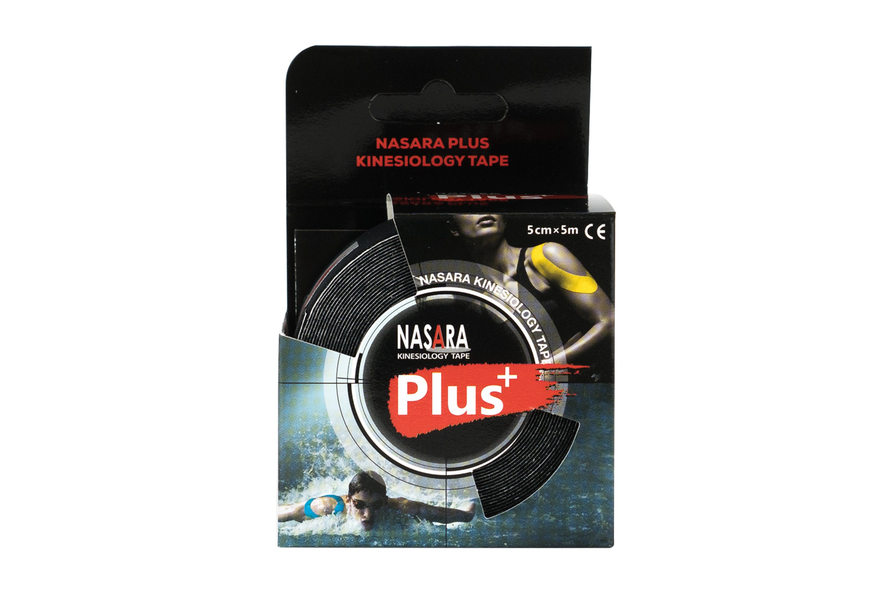 NASARA Kinesiologie-Tape Plus Tape 5cm x 5m in 4 Farben, ideal für Sportler
