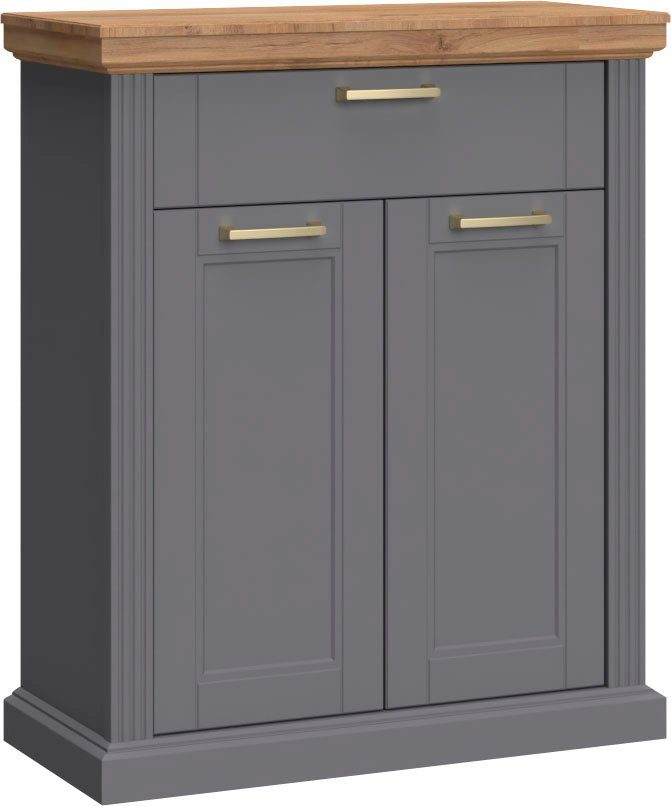 OTTO home Garderoben-Set Tara, (Set, 5-St., Garderobenschrank,Schuhschrank,Schuhbank,Garderobenpaneel,Wandspiegel), UV-Lack auf Wasserbasis