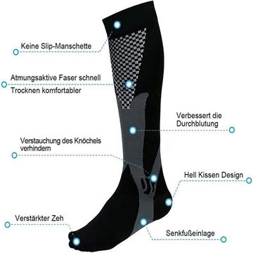 Fivejoy Kompressionsstrümpfe 3 Pairs Kompression Socken Frauen Männer (3-Paar)