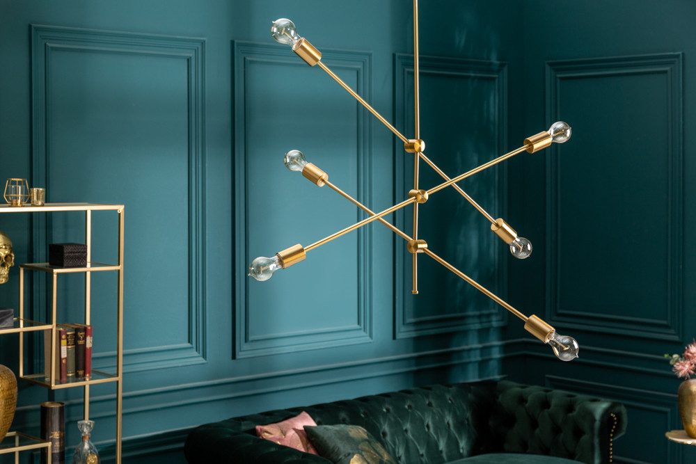 riess-ambiente Hängeleuchte VARIATION 128cm gold, ohne Leuchtmittel, Wohnzimmer · Metall · Esszimmer · Modern Design