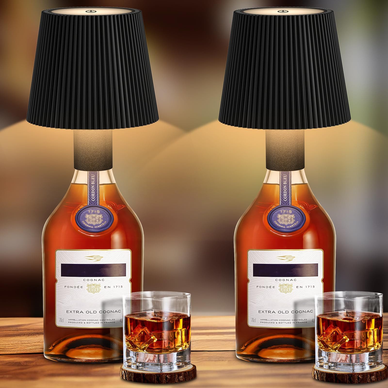 Kityhome Bettleuchte Weinflaschen-Leuchte - dimmbar in 3 Stufen, USB-aufladbar, Licht mit 3 stufen auf 3 farbe einstellen