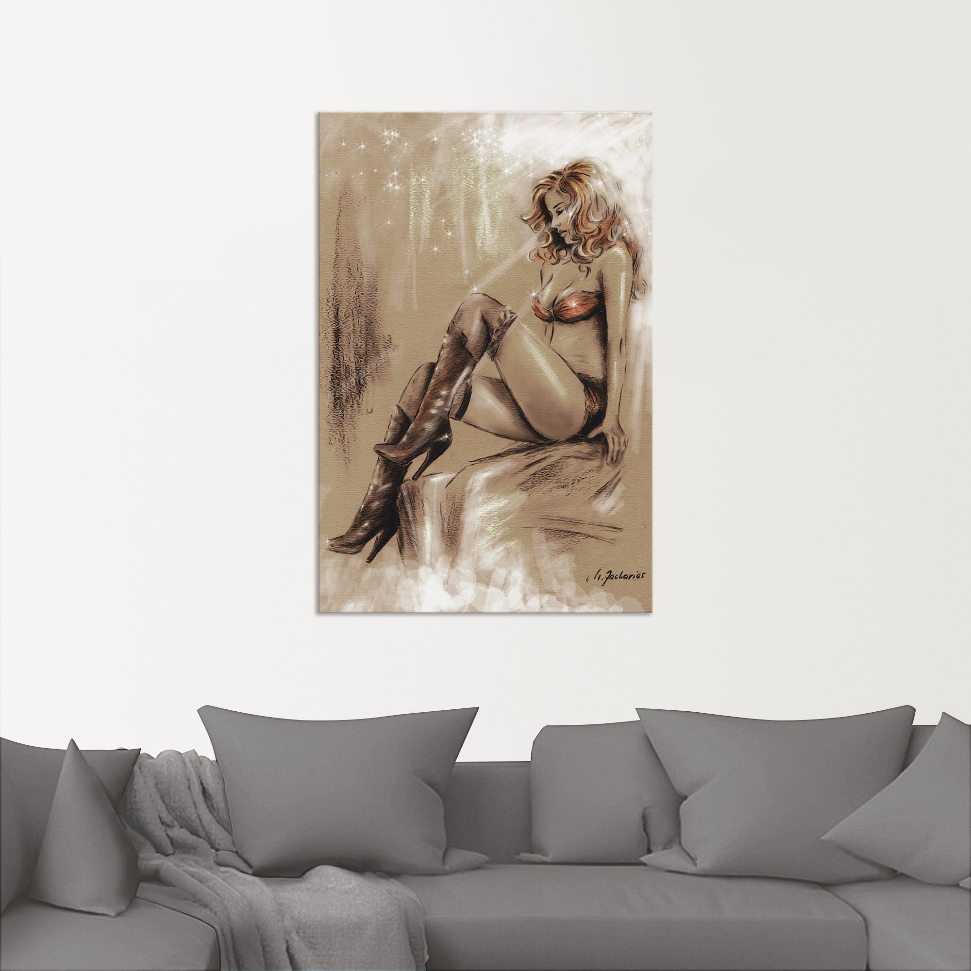 Artland Wandbild High heels im Licht, Frau (1 St), als Alubild, Leinwandbild in verschied. Größen