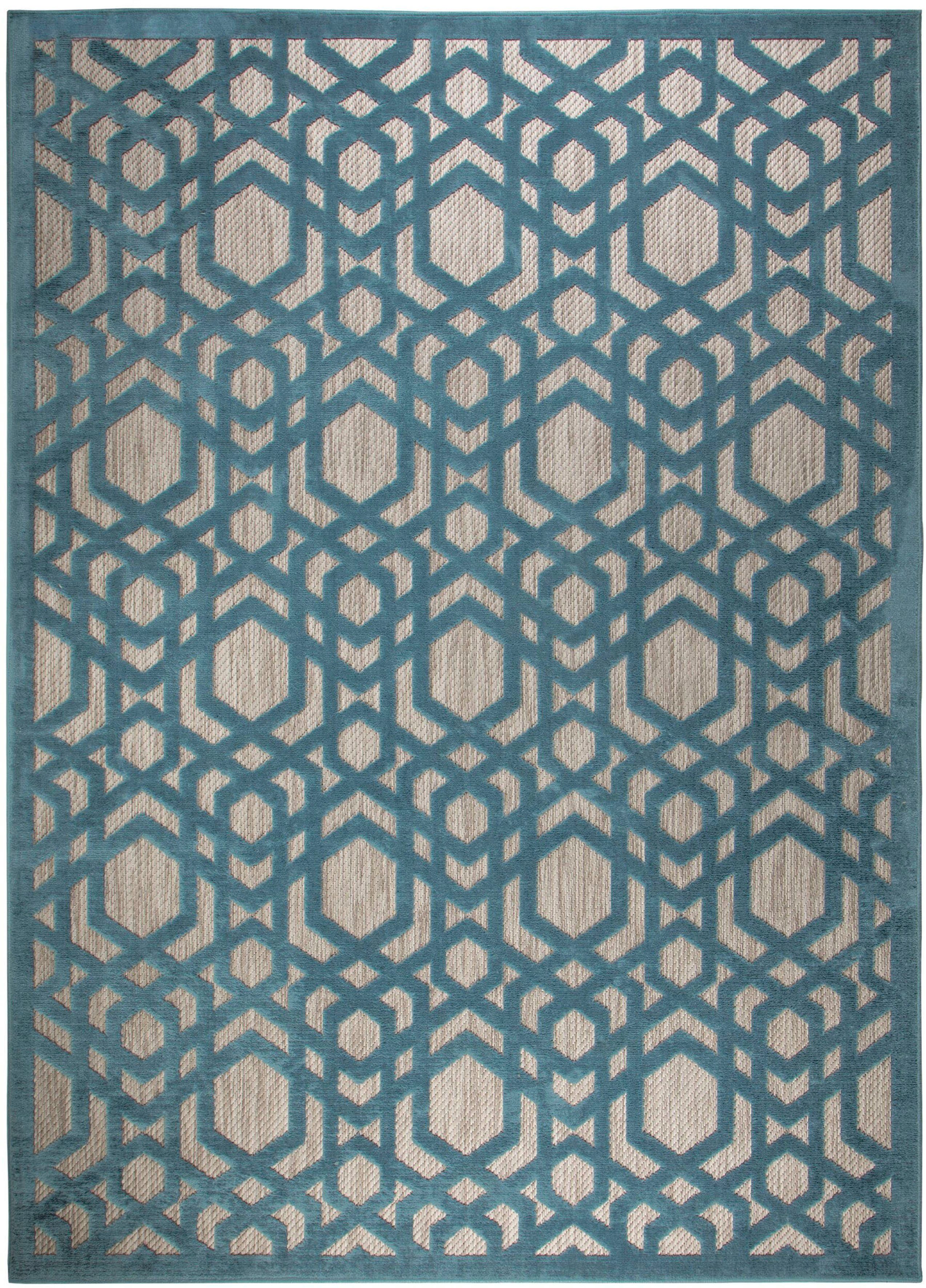 Teppich Oro, FLAIR RUGS, rechteckig, Höhe: 4 mm, fußbodenheizungsgeeignet, samtartiger Flor, geometrisch gemustert | Kurzflor-Teppiche