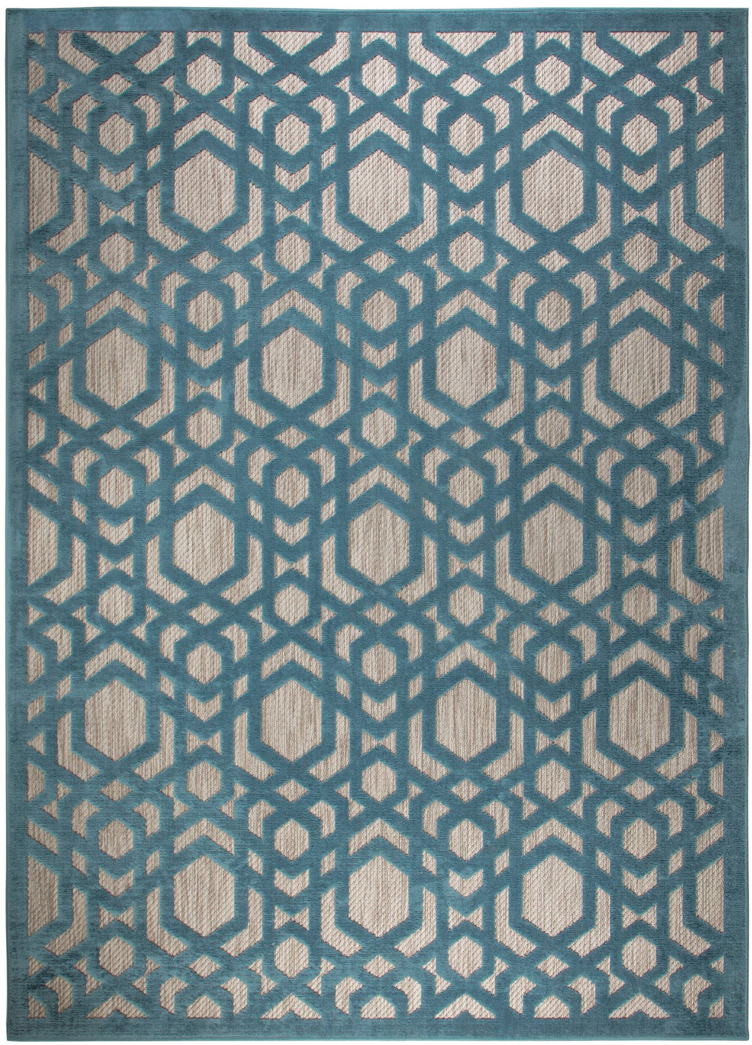FLAIR RUGS Teppich Oro, rechteckig, Höhe: 4 mm, fußbodenheizungsgeeignet, samtartiger Flor, geometrisch gemustert