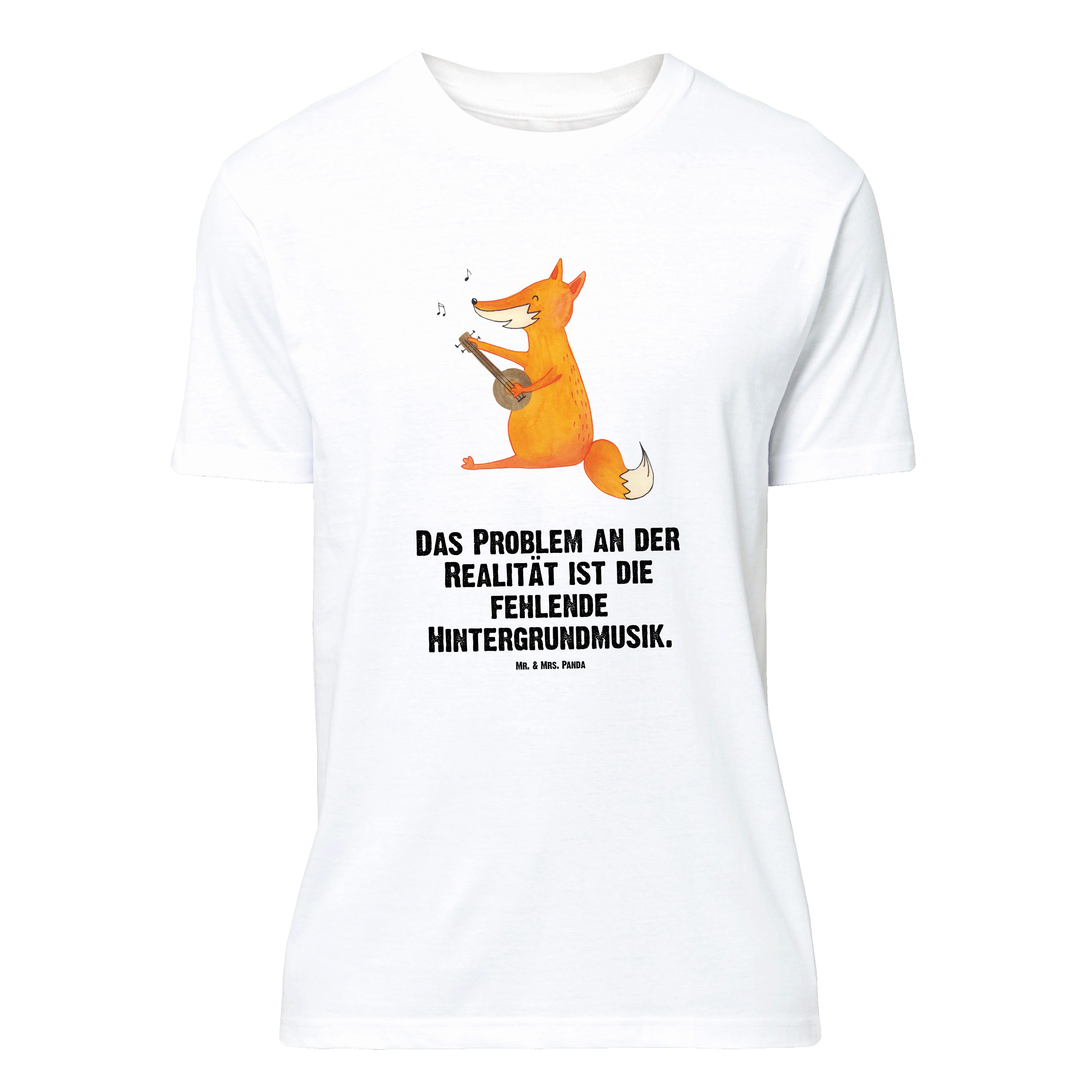 T-Shirt Fuchs Gitarre, Tshirt, Weiß, Statement T-Shirt, Oversize, Gitarre, Mu