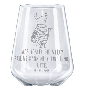 Mr. & Mrs. Panda Rotweinglas Nachtfalter Fähnchen - Transparent - Geschenk, Hochwertige Weinaccess, Premium Glas, Feine Lasergravur