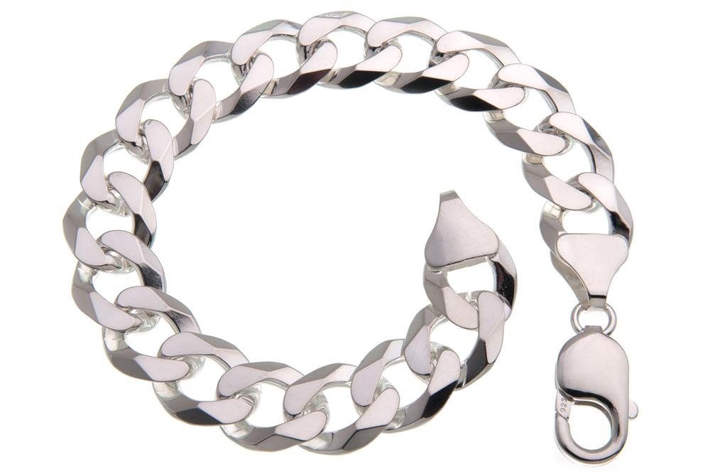 Silber, Armband Silberarmband 12mm wählbar 925 Panzerkette - Silberkettenstore Länge