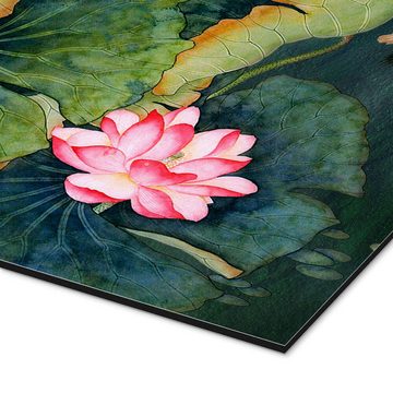 Posterlounge Alu-Dibond-Druck Master Collection, Lotusblüten, Malerei