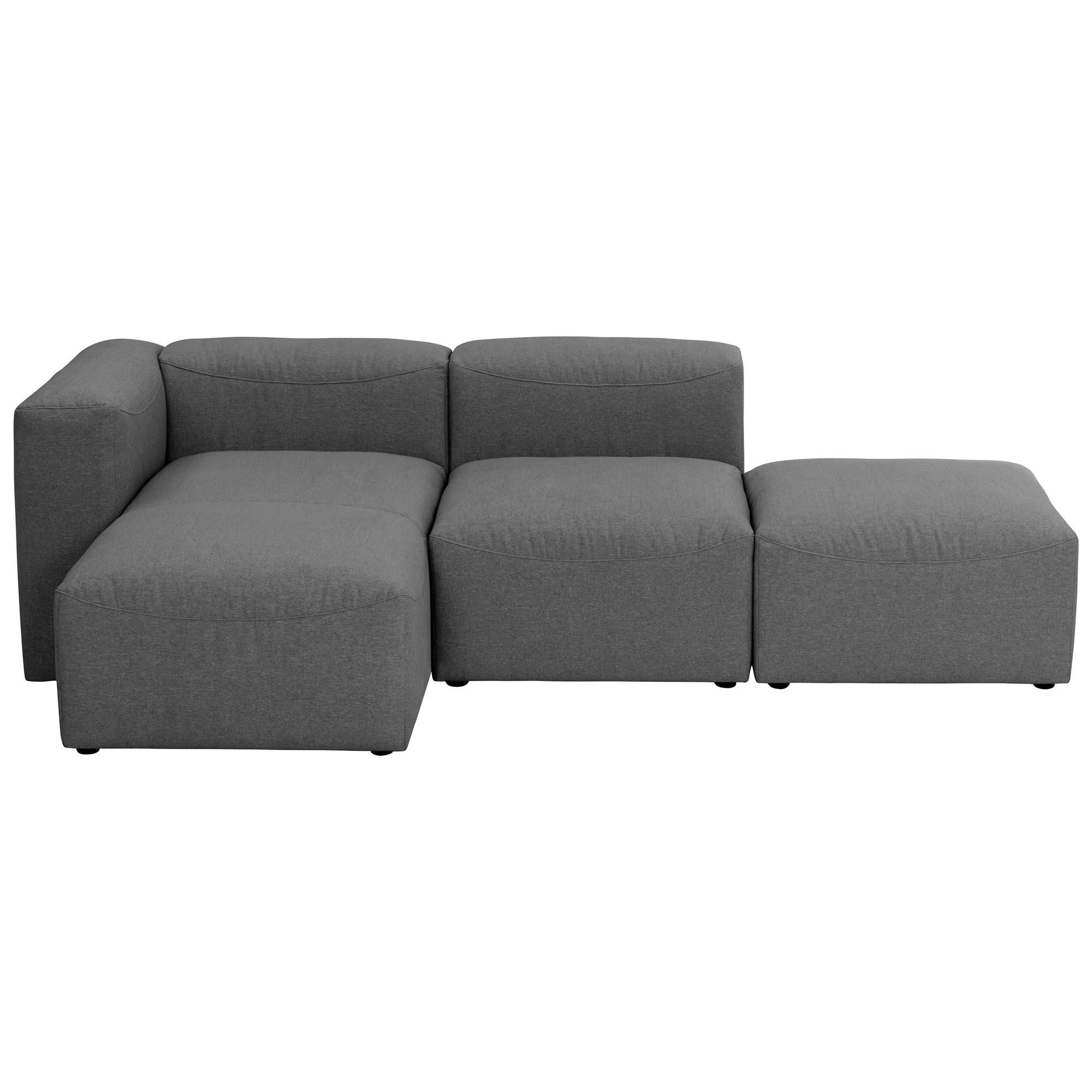 58 aufm Kessel Sofa Eckcouch mit Hocker rechts Kattrina Flachgewebe anthrazit, Lieferung bis zur Haustür 1 Teile, Bezug und Farbe individuell wählbar für persönliches Wohnambiente
