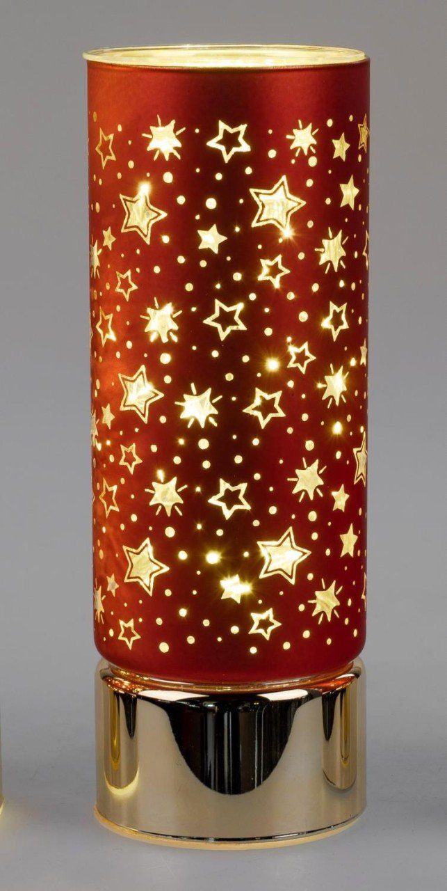 formano Tischleuchte Red Stars, Rot H:25cm D:9cm Glas