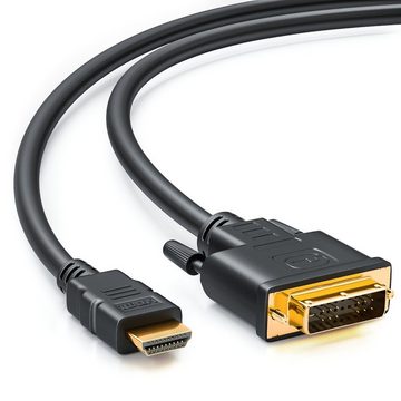 deleyCON deleyCON 10m HDMI zu DVI Kabel DVI-D DVI-I 1080p HDTV Beamer Laptop HDMI-Kabel
