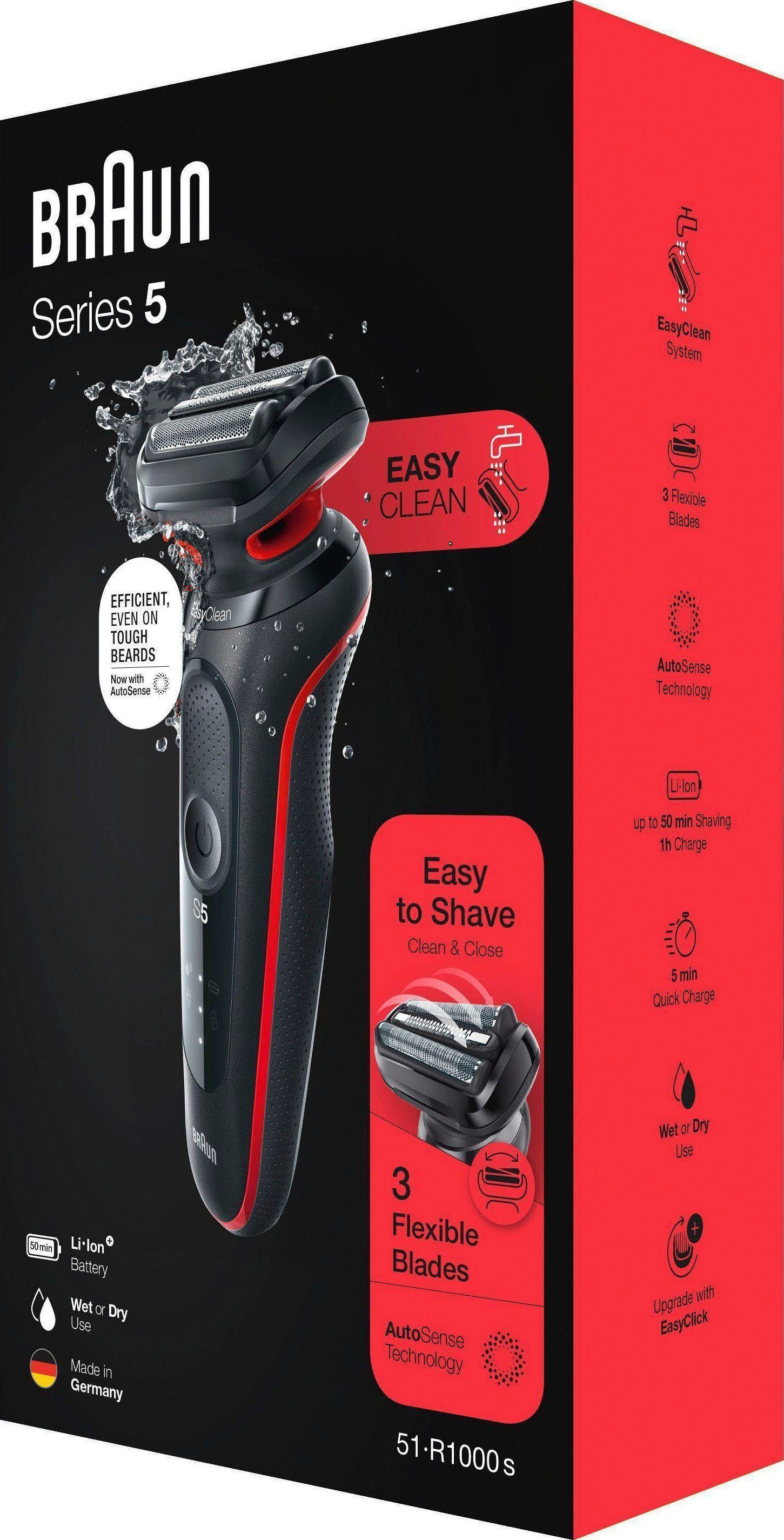 Series EasyClean, Elektrorasierer 5 51-R1000s, Wet&Dry Braun