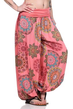 Aurela Damenmode Haremshose Pumphose für Damen weite und luftige Sommerhose (1-tlg) mit elastischem Bund, sommerliches Design