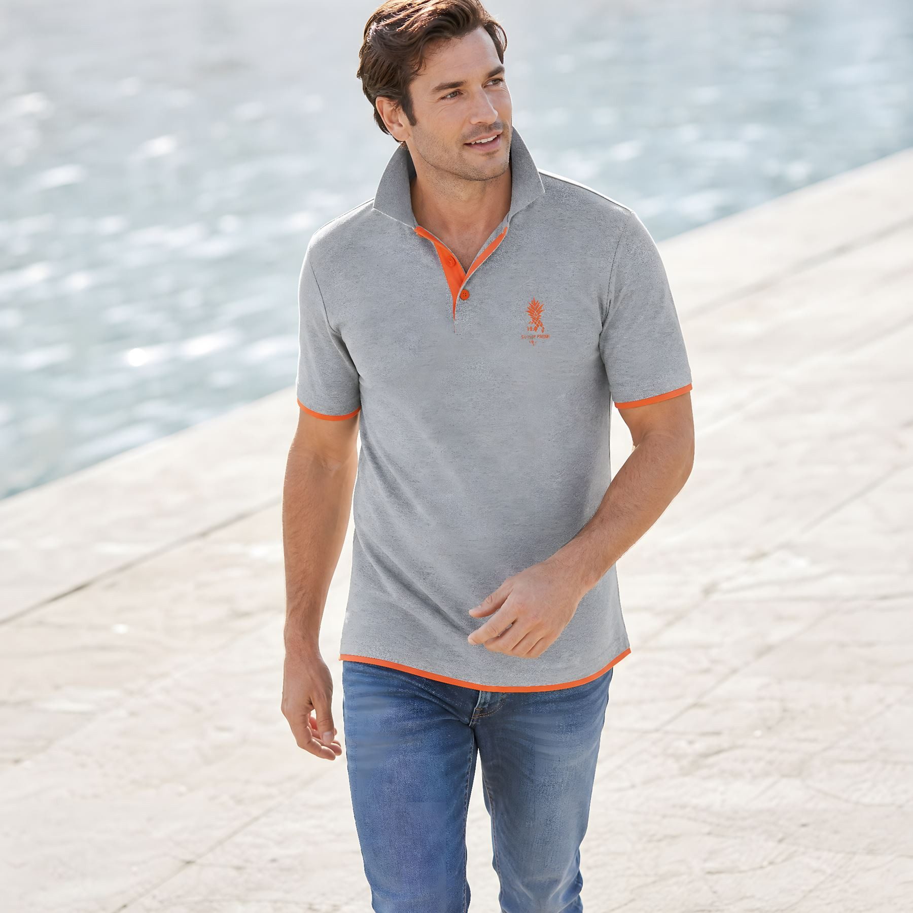 Nebulus Poloshirt BRAM, F110 - Herren, grau meliert, XXL