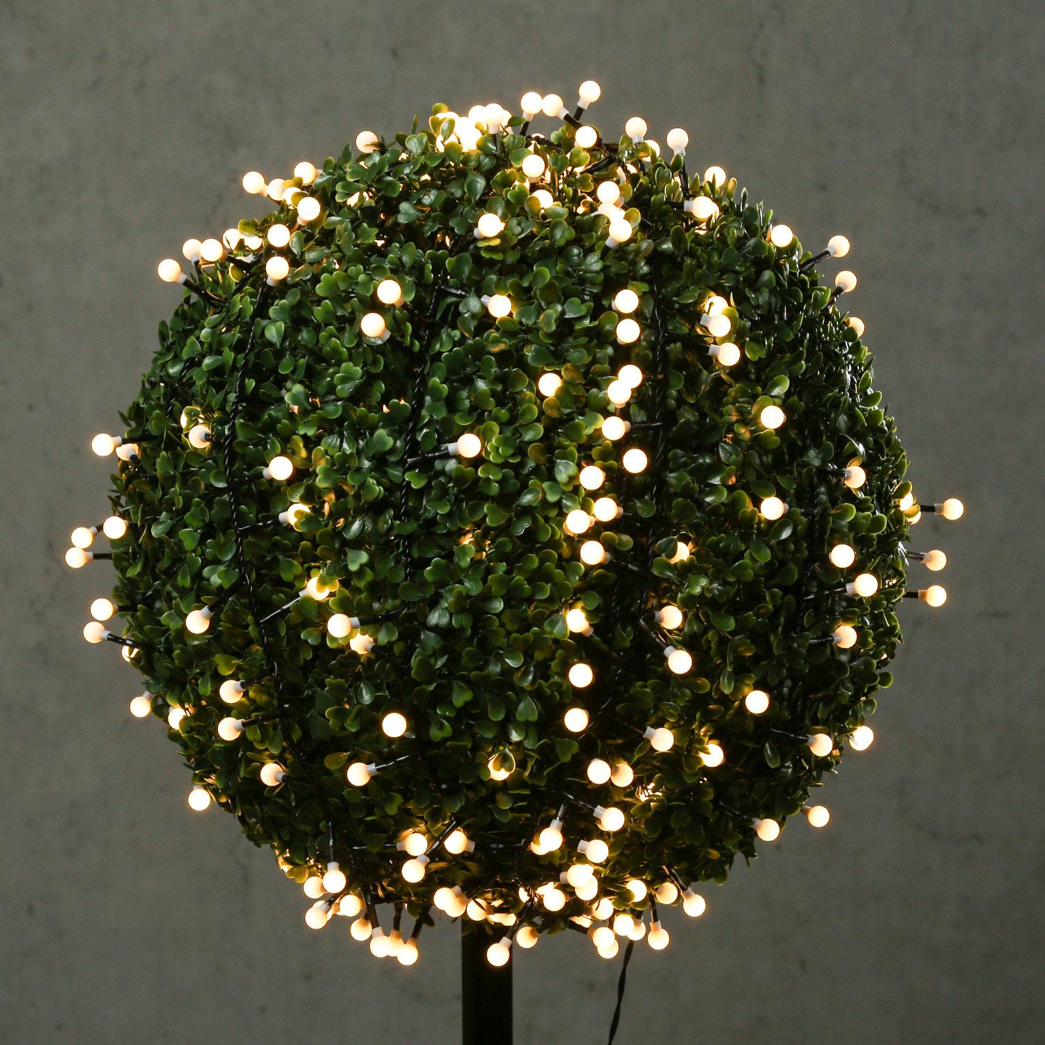 MARELIDA LED-Lichterkette Berry Cherry 350 weiße Mini Kugeln 8 Funkt. 7,5m Außen Deko Girlande, 350-flammig