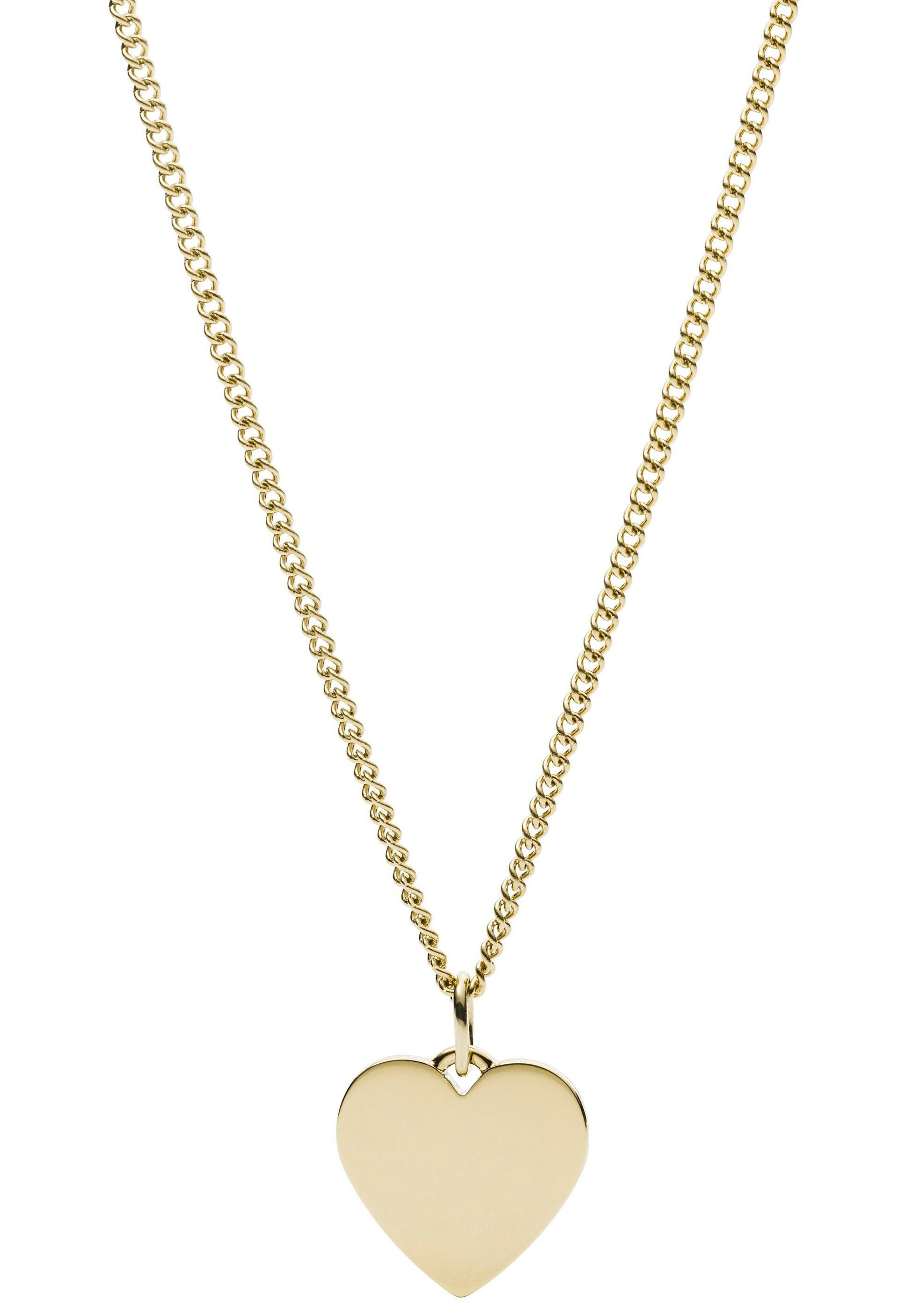 Fossil Kette mit Anhänger Schmuck Edelstahl DREW HEART VINTAGE ICONIC Herz
