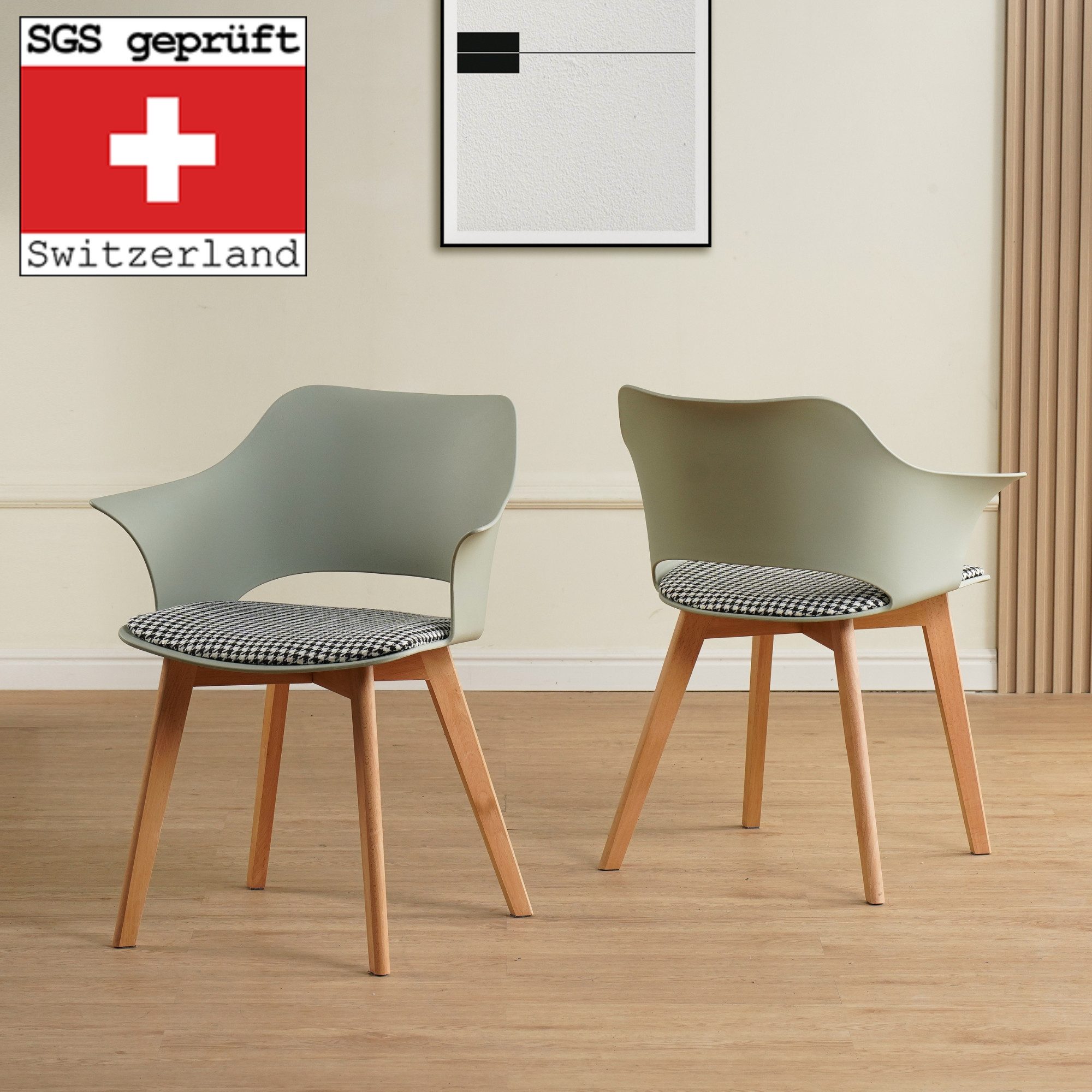 Albatros International Esszimmerstuhl Esszimmerstuhl AALBORG 4er Set Grün M günstig online kaufen