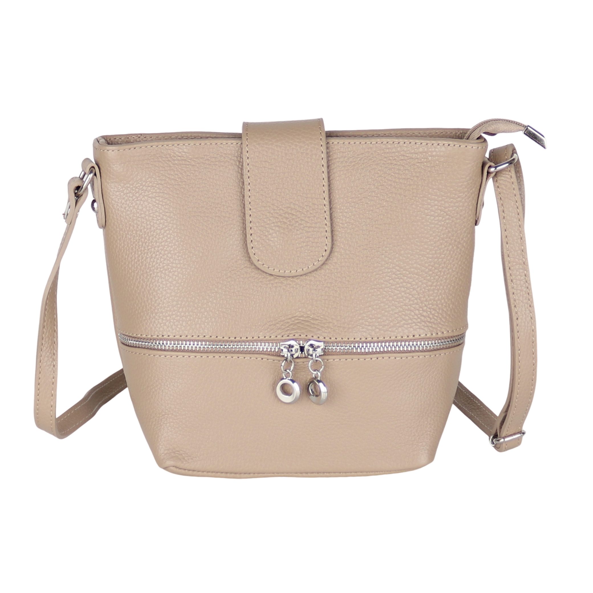 MIRROSI Umhängetasche Damen Crossbody Bag, Echtleder Made In Italy, 25x20x10cm