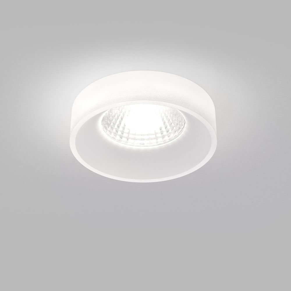 click-licht LED Einbauleuchte LED Deckeneinbaustrahler Iva in Weiß und Transparent-satiniert 5W, keine Angabe, Leuchtmittel enthalten: Ja, fest verbaut, LED, warmweiss, Einbaustrahler, Einbauleuchte