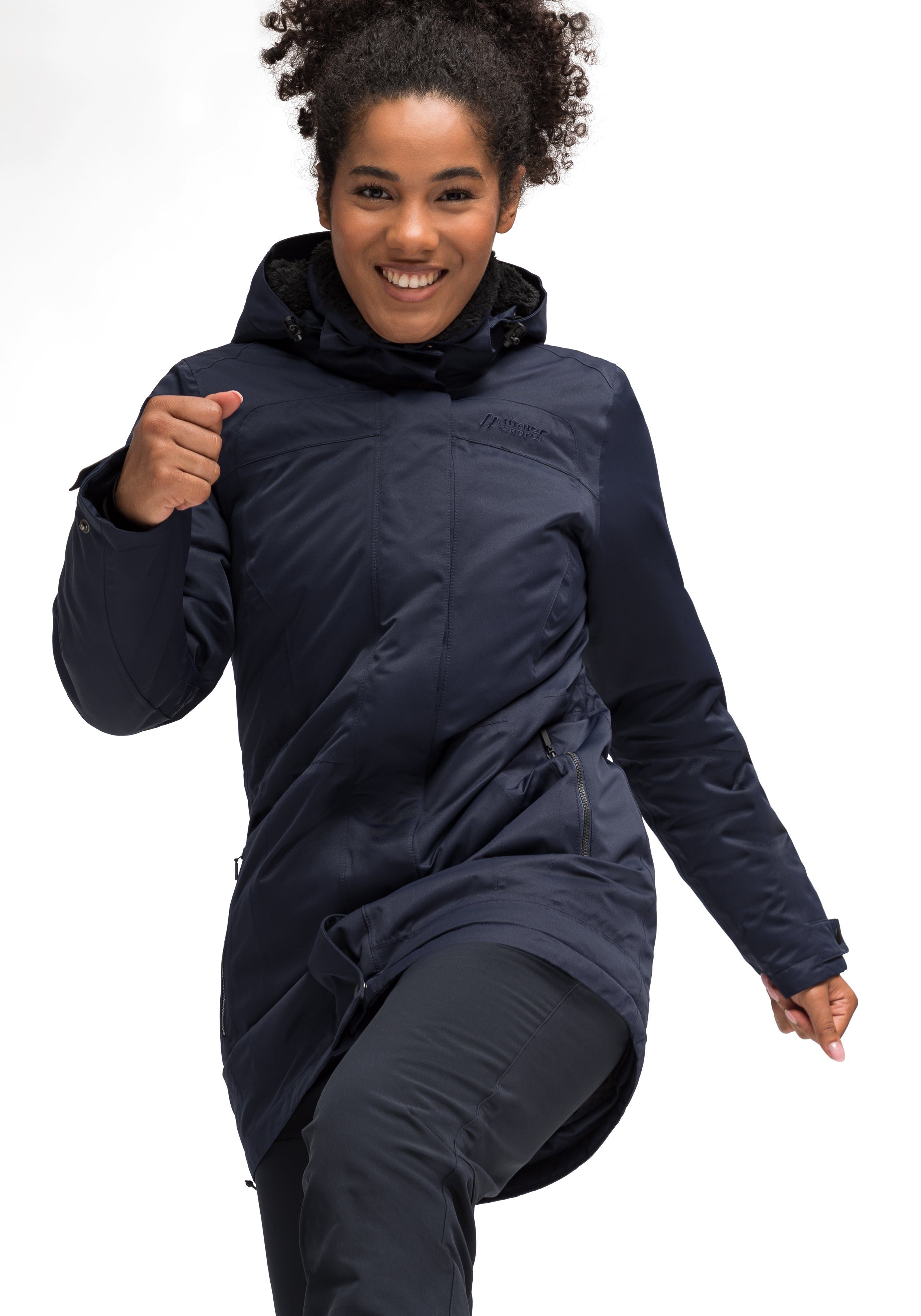 Maier Sports Funktionsjacke Lisa 2 dunkelblau Wetterschutz Outdoor-Mantel mit vollem