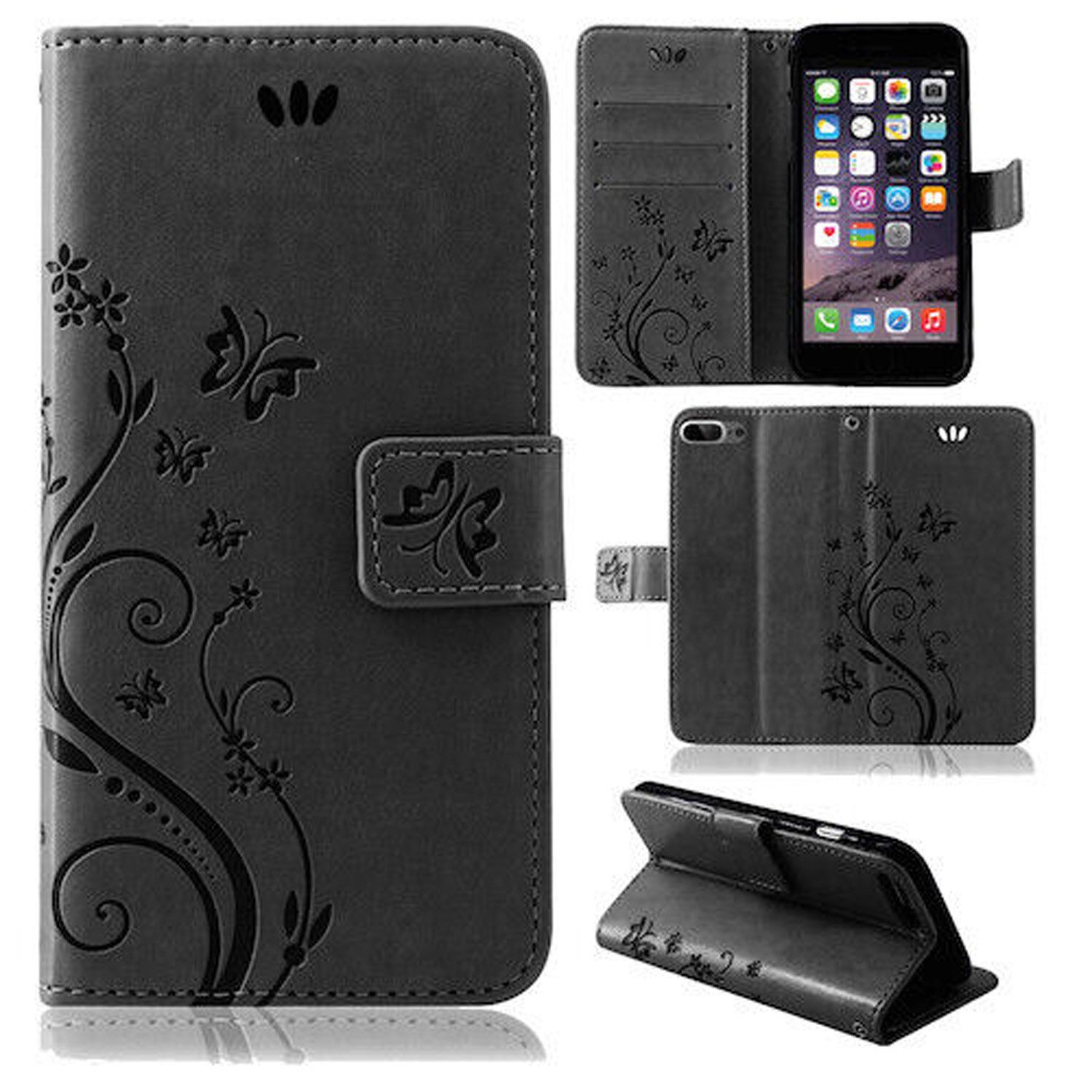 betterfon Handyhülle Handytasche für Apple iPhone 5 / 5s / SE Klapphülle Klapphülle, Bookstyle-Hülle: Magnetverschluss 3 Kartenfächer & Standfunktion