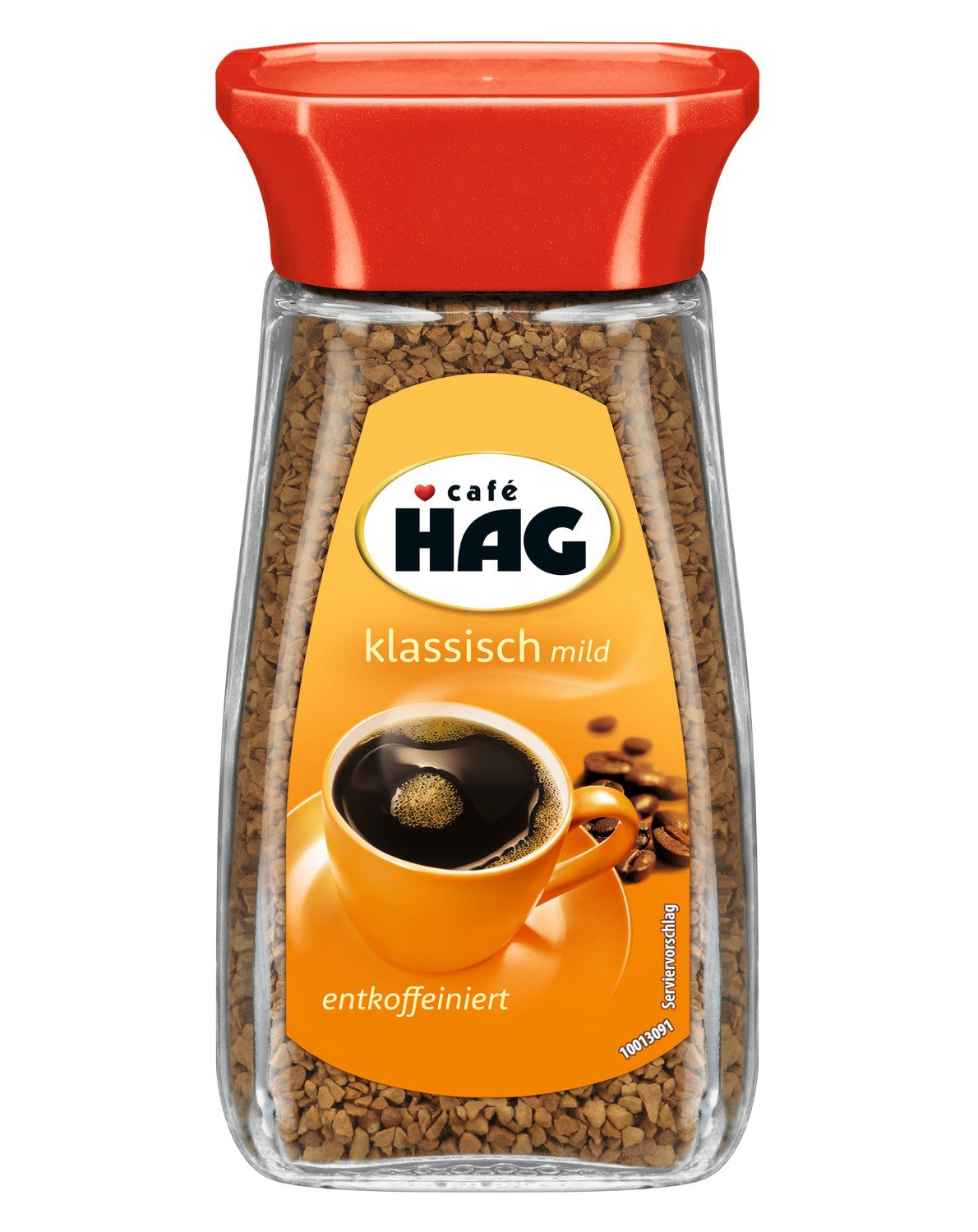 Café HAG Kaffee Löskaffee entkoffeiniert klassisch mild 6x100g Gläser löslicher Kaffee, 600 g, (Packung, 6er Pack)