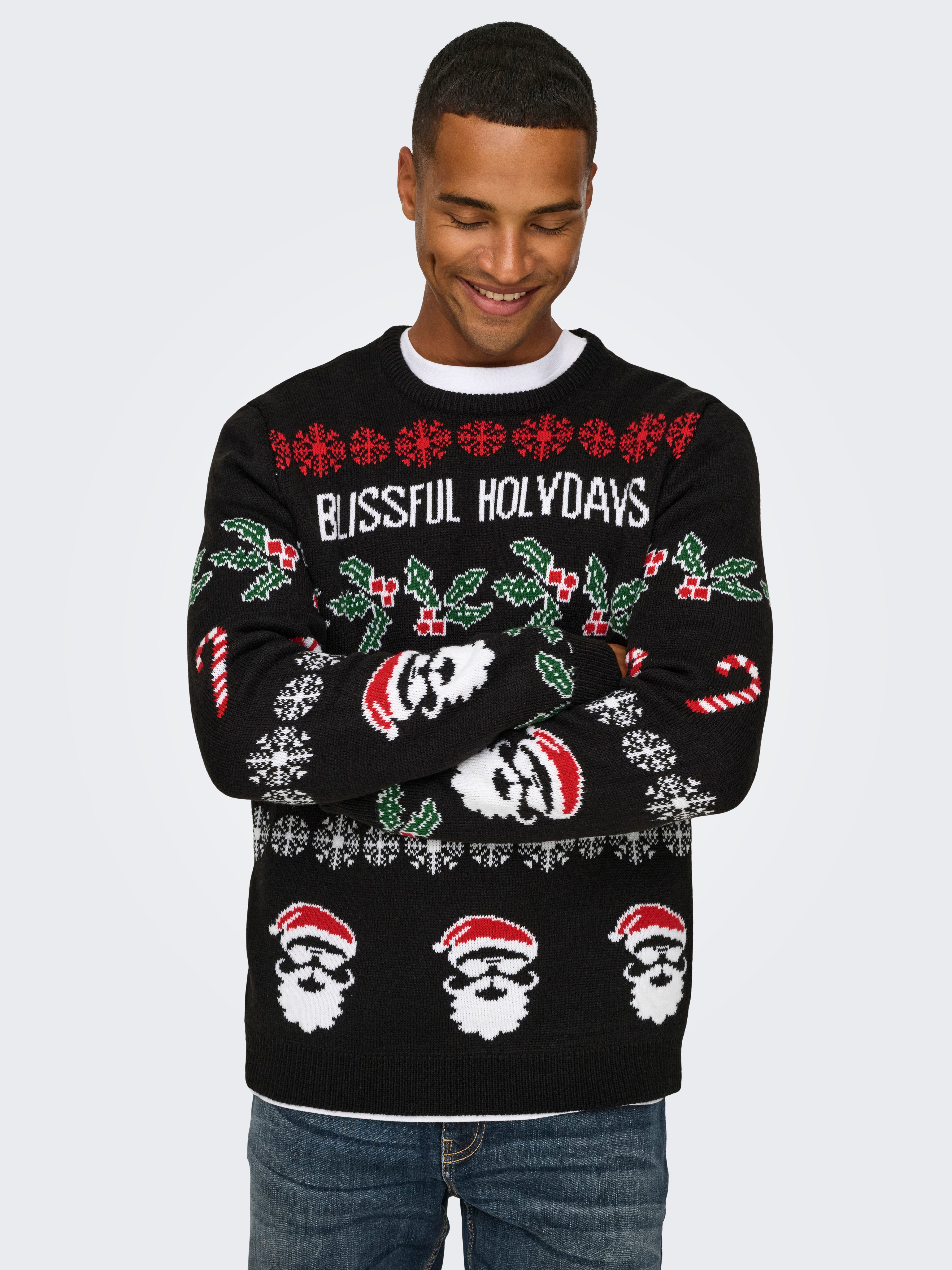 ONLY & SONS Strickpullover ONSXMAS REG 5 ALLOVER CREW KNIT