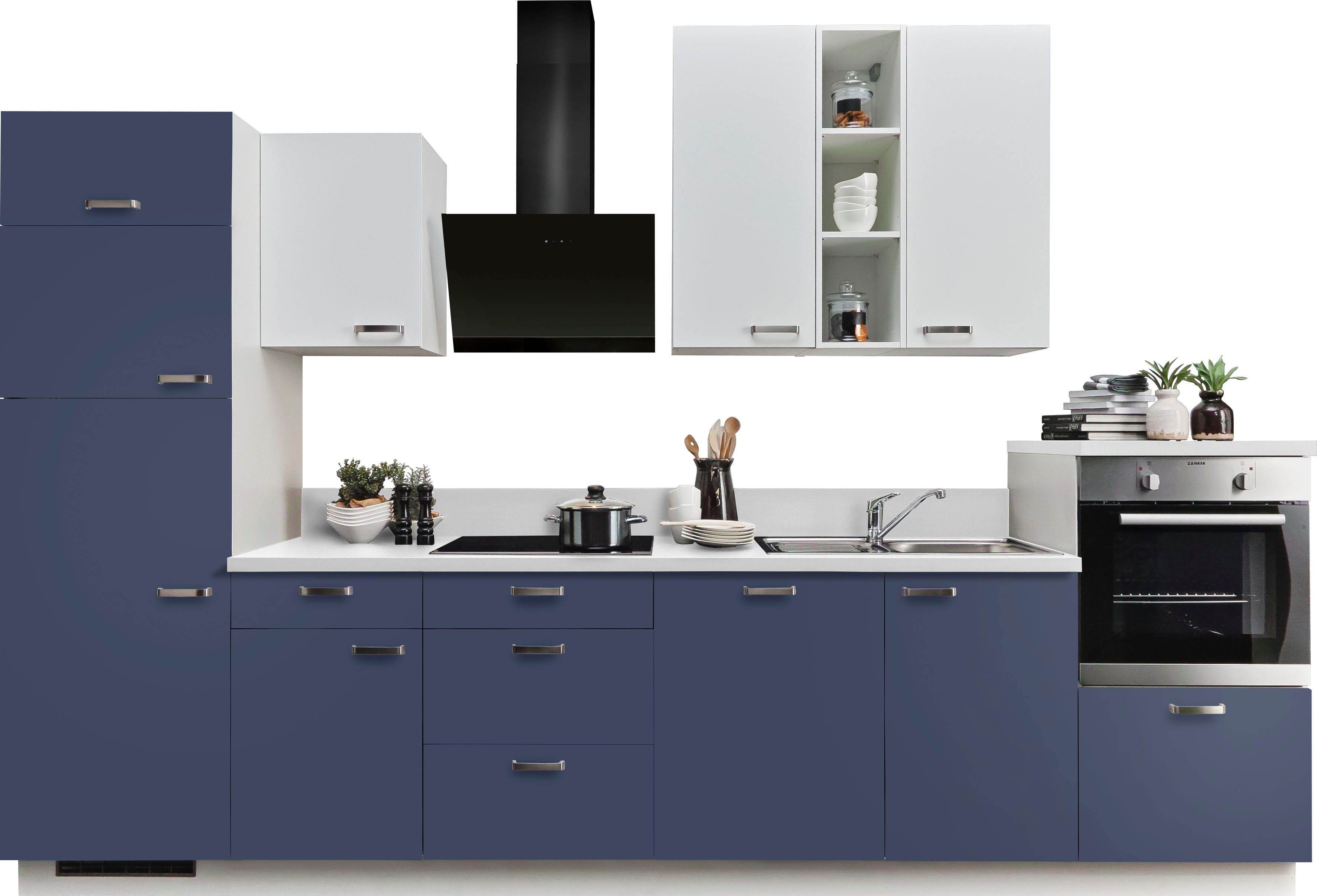 Express Küchen Küchenzeile »Bari«, ohne E-Geräte, mit Soft-Close-Funktion  und Vollauszügen, vormontiert, Breite 340 cm online kaufen | OTTO