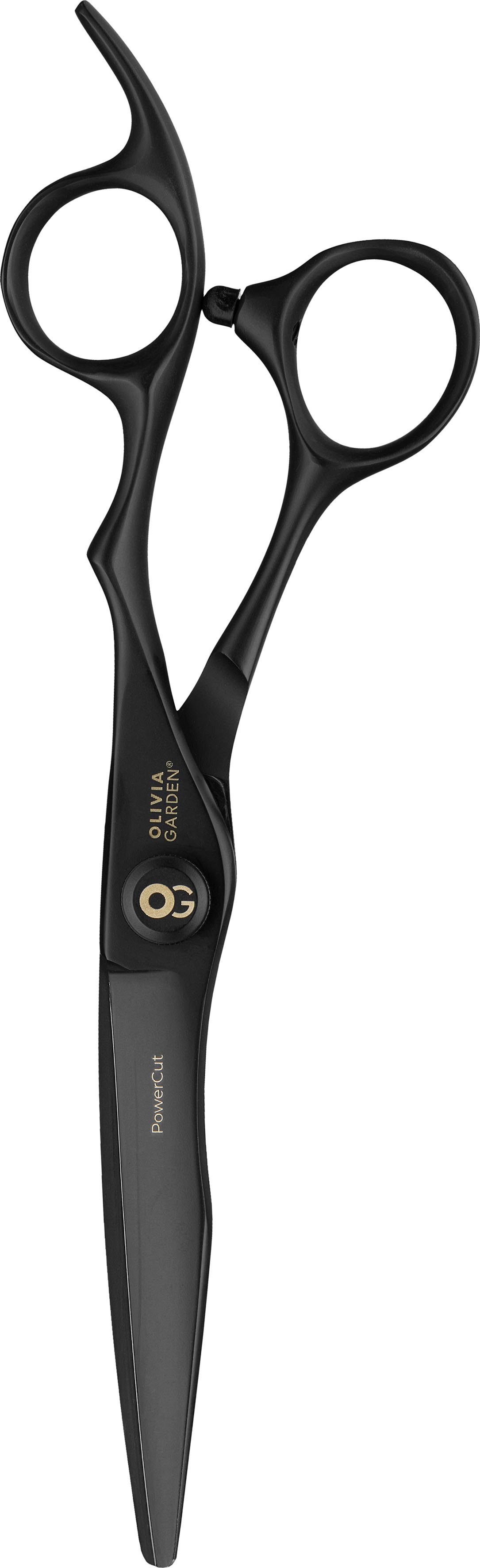 OLIVIA GARDEN Haarschere PowerCut Haarschere Modellierschere 6,25 (Set, Black Zoll, und Matt 2-tlg)