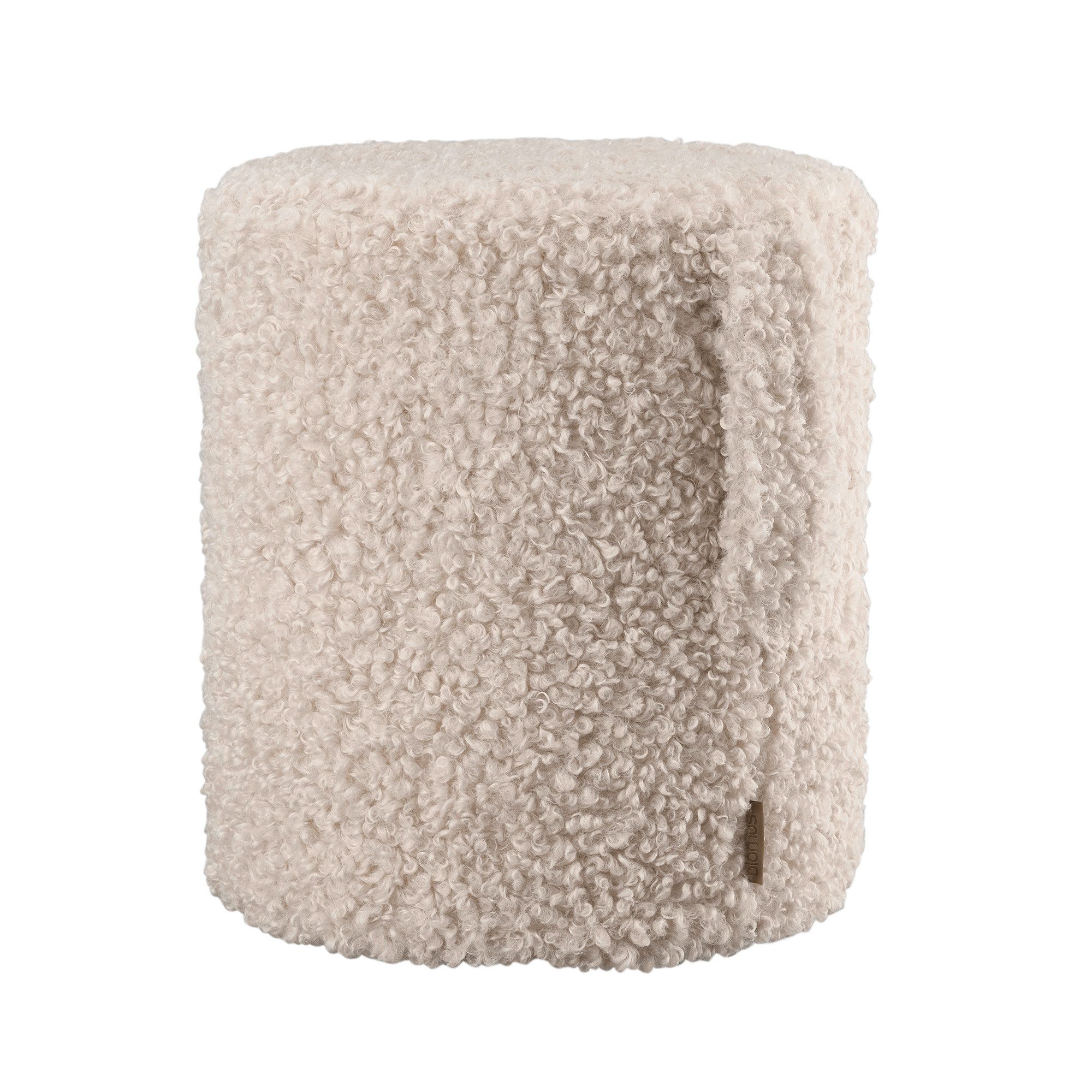 blomus Hocker -TEDDY- Sitzhocker, Kuschelhocker, Wohnzimmerhocker modern (1 Hocker), Flauschig weicher Bezug, Mit Trageschlaufe, zertifiziert