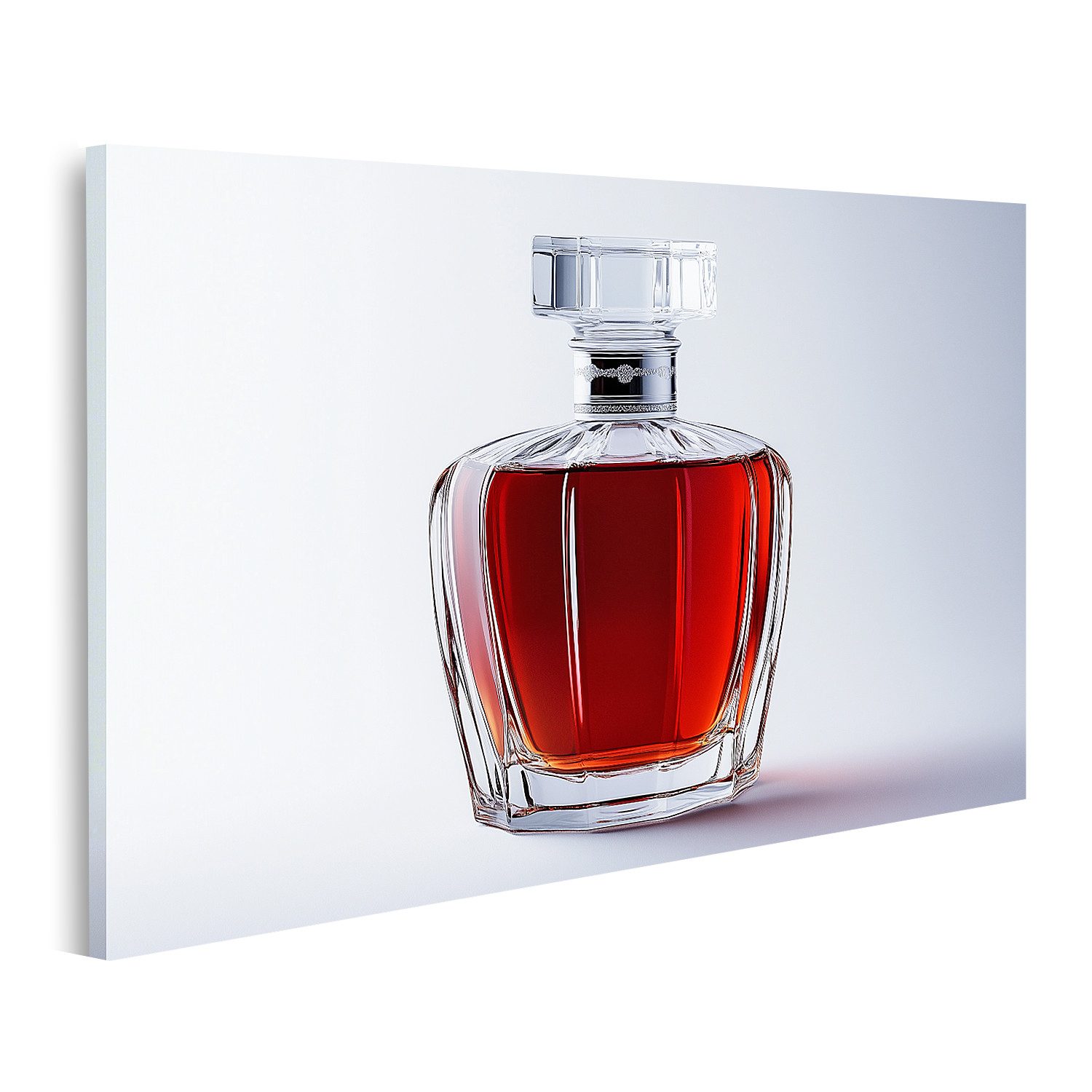 islandburner Leinwandbild, Luxuriöser Whisky in eleganter Glasflasche