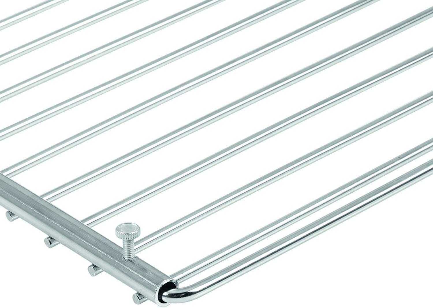 ICQN Backofenrost Universal Gitter, Ausziehbar von 37,5-60 cm Backofenrost, Verstellbar, Verchromt, Backofengitter, Grill, Backrost, Gitterrost, Verchromt Backgitter