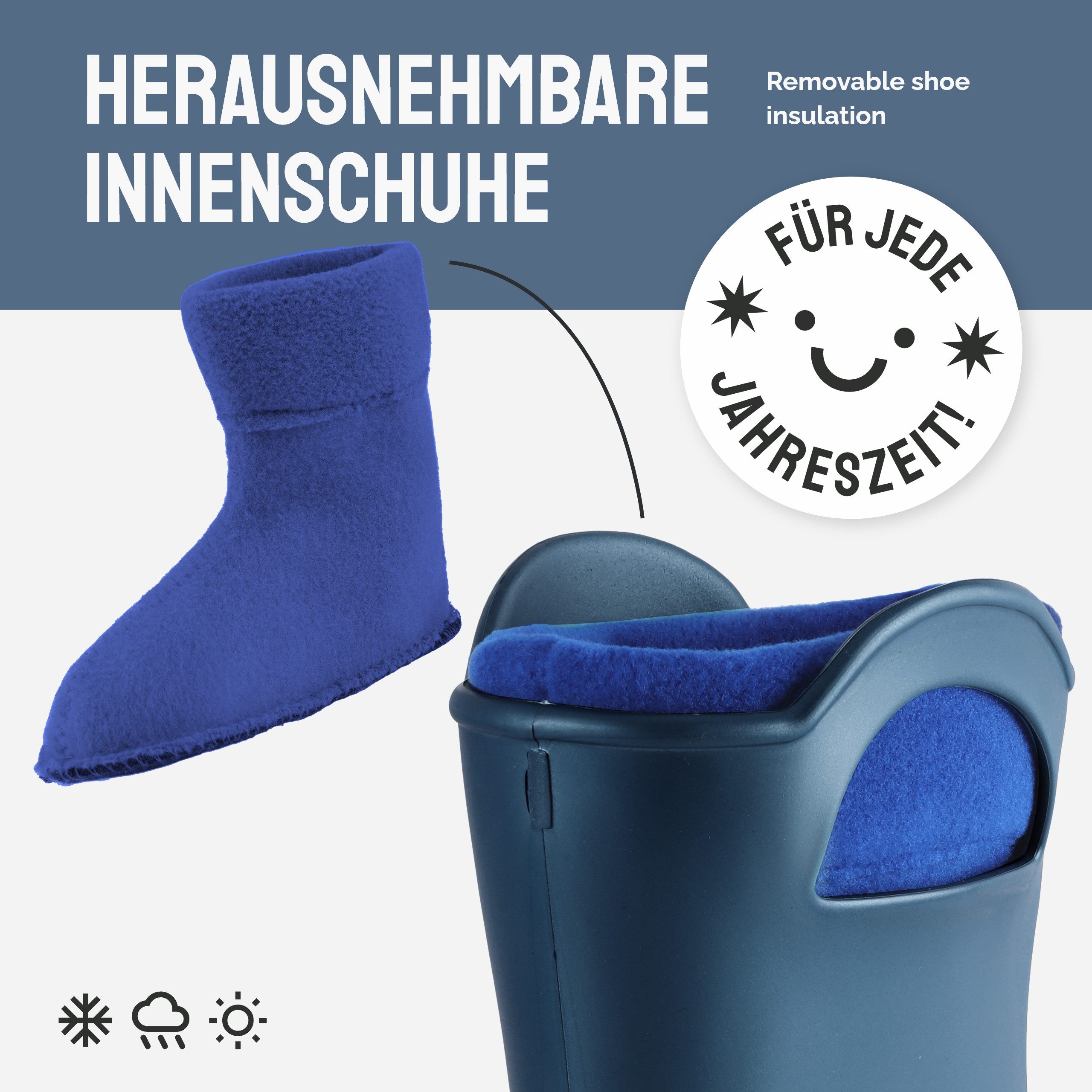 Ladeheid EVA Regenstiefel LA-CA-12 federleichte Regenschuhe Damen Gummistiefel mit herausnehmbares Innenfutter