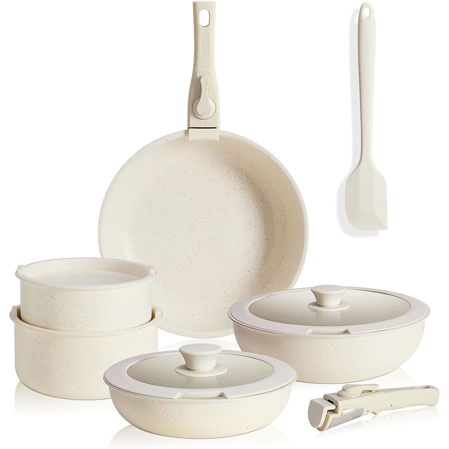 Topf-Set Topfset 12-teiliges Abnehmbarer Griff Pots & Pans Sets