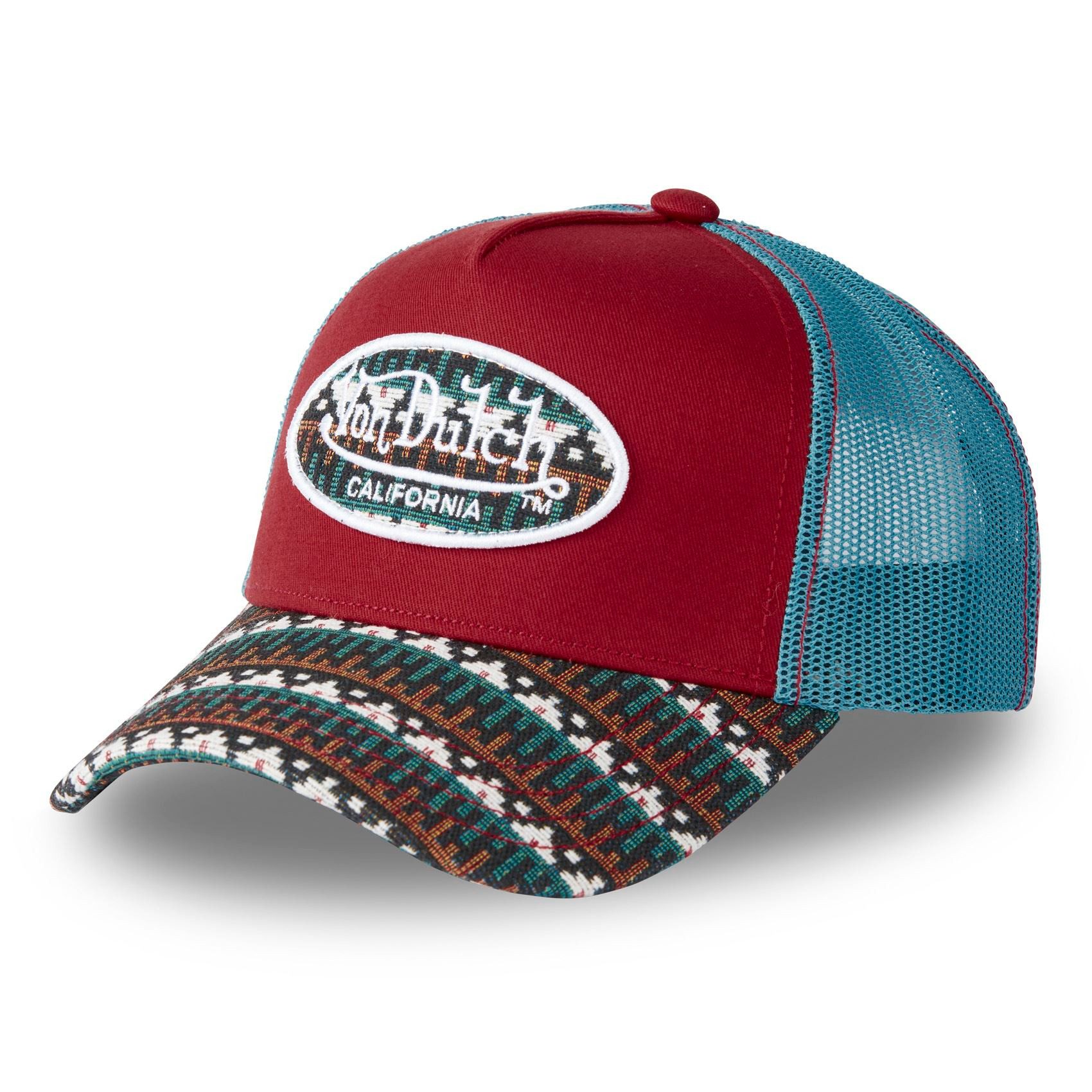Von Dutch Trucker Cap Von Dutch Originals Trucker Cap - ETHNO Visor Patch (Basecap, Meshcap, Trucker Kappe) Ethno Muster auf Schirm, Unterschirm und Logo Patch