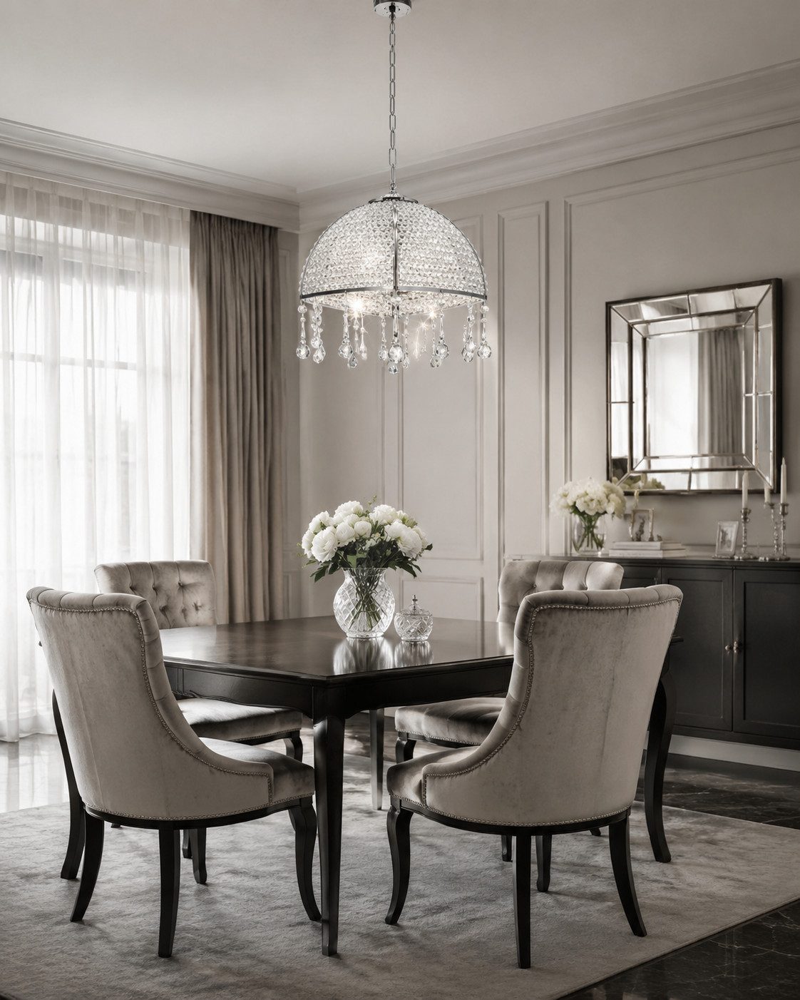 JVmoebel Kronleuchter Elegante Kristall-Lüster mit luxuriösen Hängedekorationen Sofort, LED wechselbar