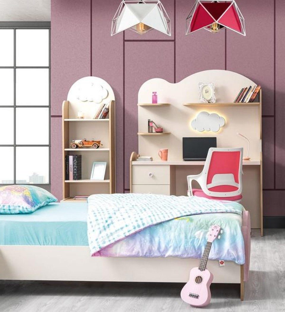Xlmoebel Kinderschreibtisch Rosa Schreibtisch und Bücherregal aus Holz für Jugendzimmer (Schreibtisch-Set, 2-St., Schreibtisch; Bücherregal), Made in Europa