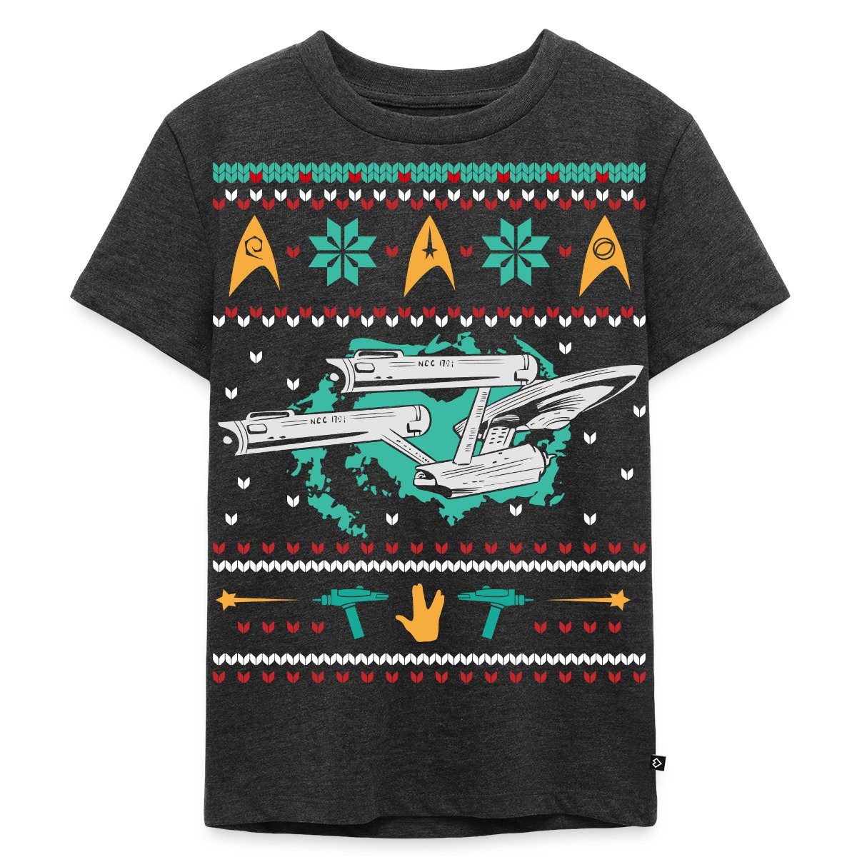 T-Shirt Star Trek Raumschiff Enterprise Ugly Christmas Kinder Premium T-Shirt